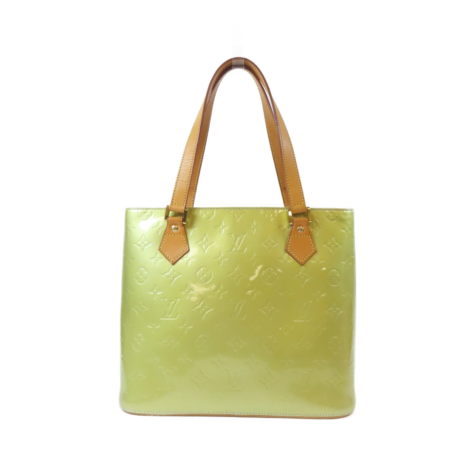 LOUIS VUITTON Vernis Huston金扣手挽袋綠色