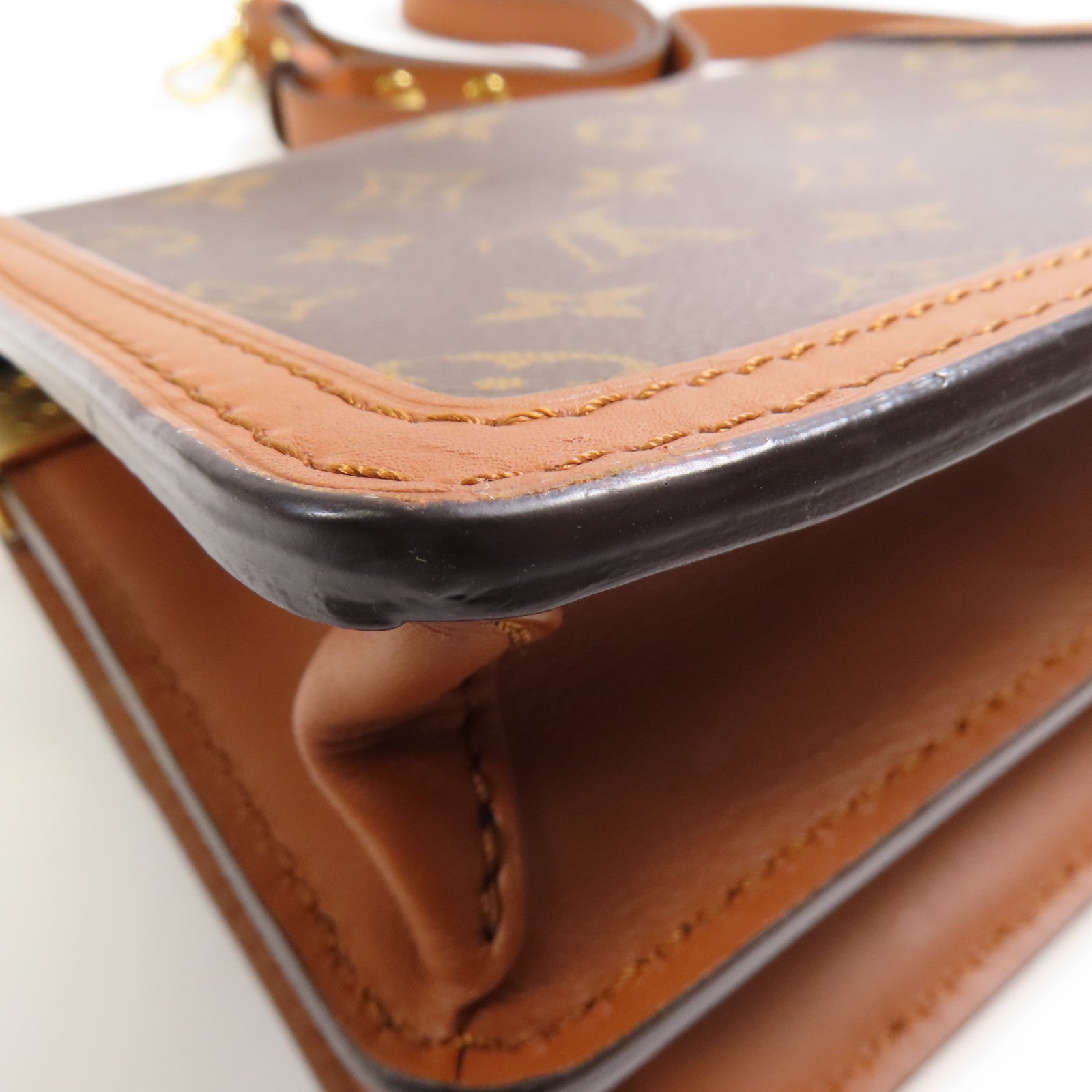 LOUIS VUITTON LV GHW Mini Dauphine Shoulder Bag M44580 Monogram Reverse Brown