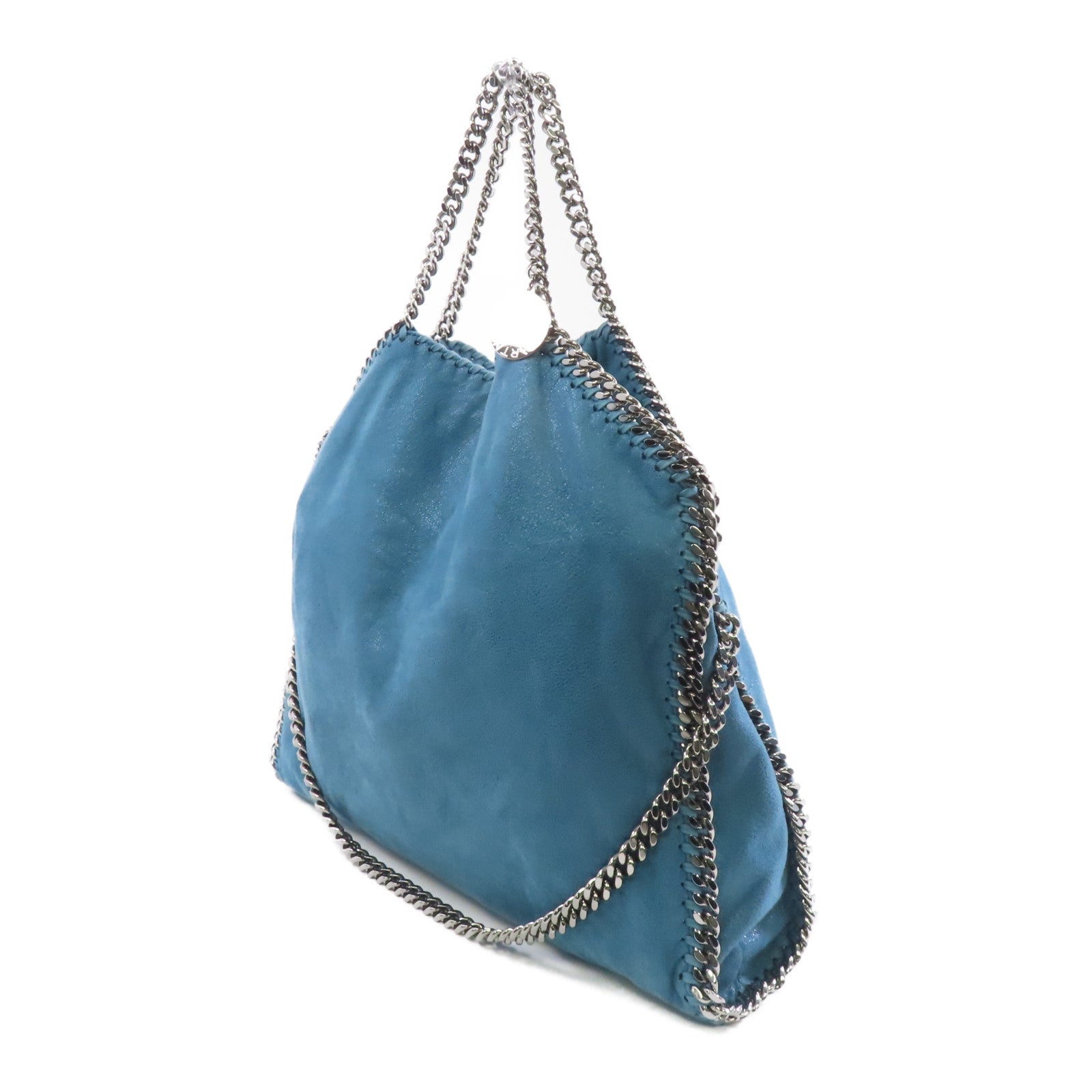 Stella McCartney 聚酯纖維Chain Shoulder銀扣鏈帶手挽肩背兩用袋綠藍色