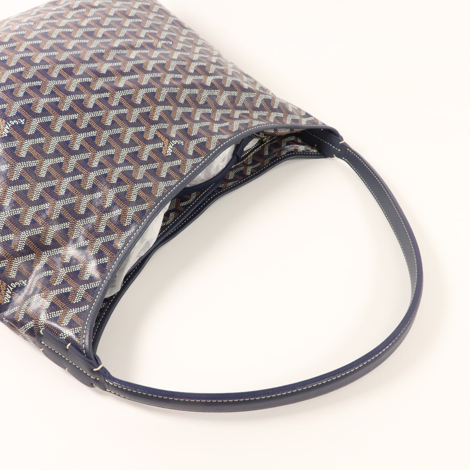 GOYARD 塗層帆布/牛皮皮革Boheme Hobo PM肩背袋