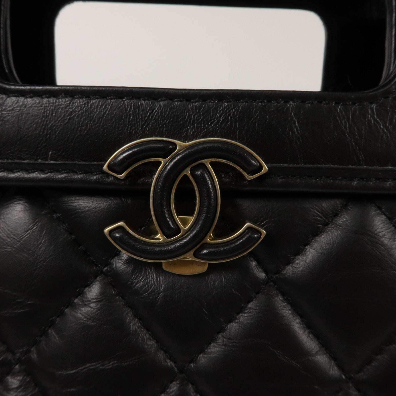 CHANEL 牛皮皮革Mini Flap鏈帶手挽肩背兩用袋