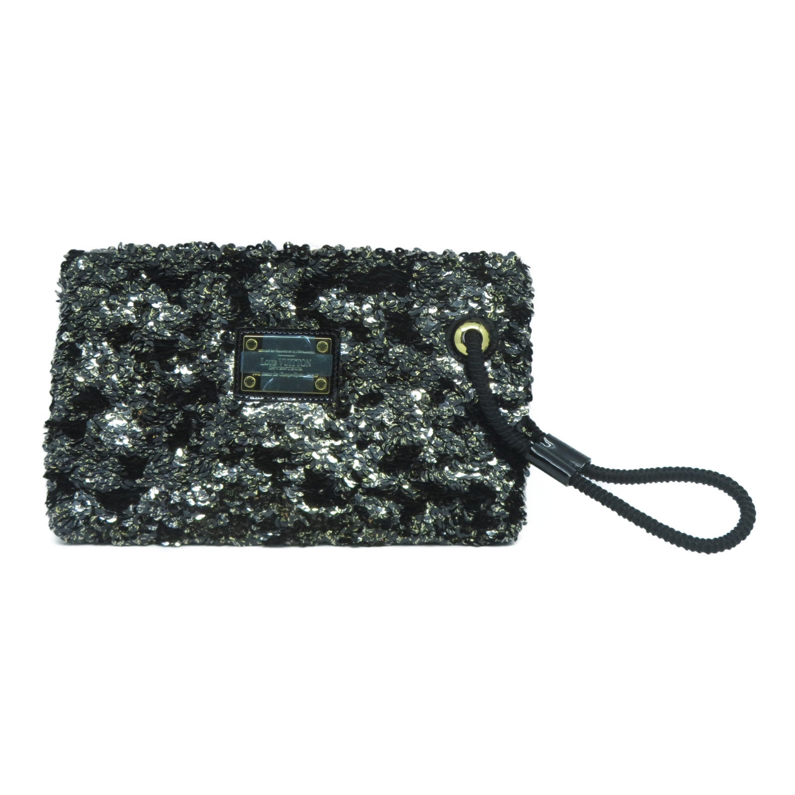 LOUIS VUITTON 【激減優惠】珠片Pochette Rococo Clutch金扣手拿包黑色/金色