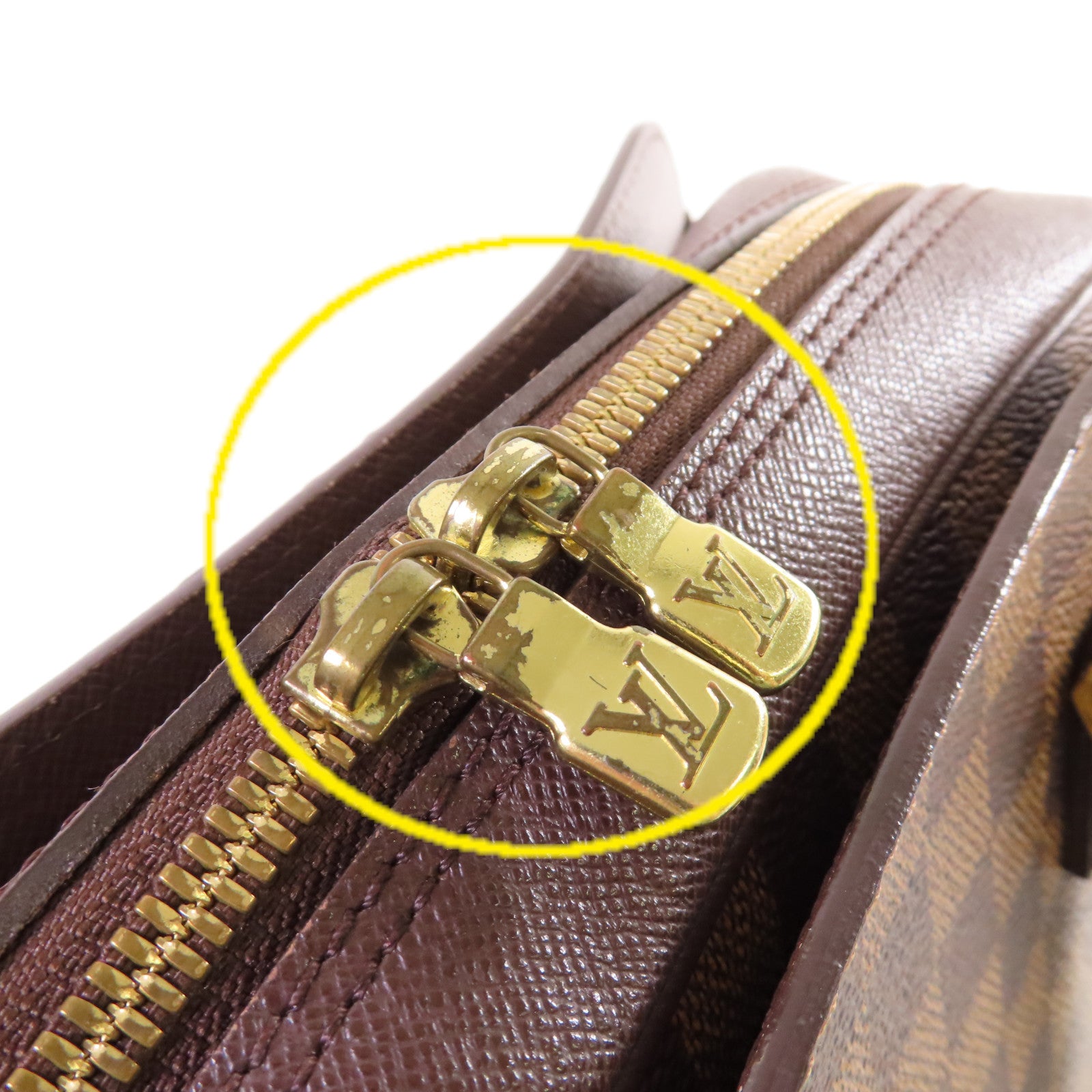 LOUIS VUITTON Damier Triana Handbag金扣手挽袋啡色