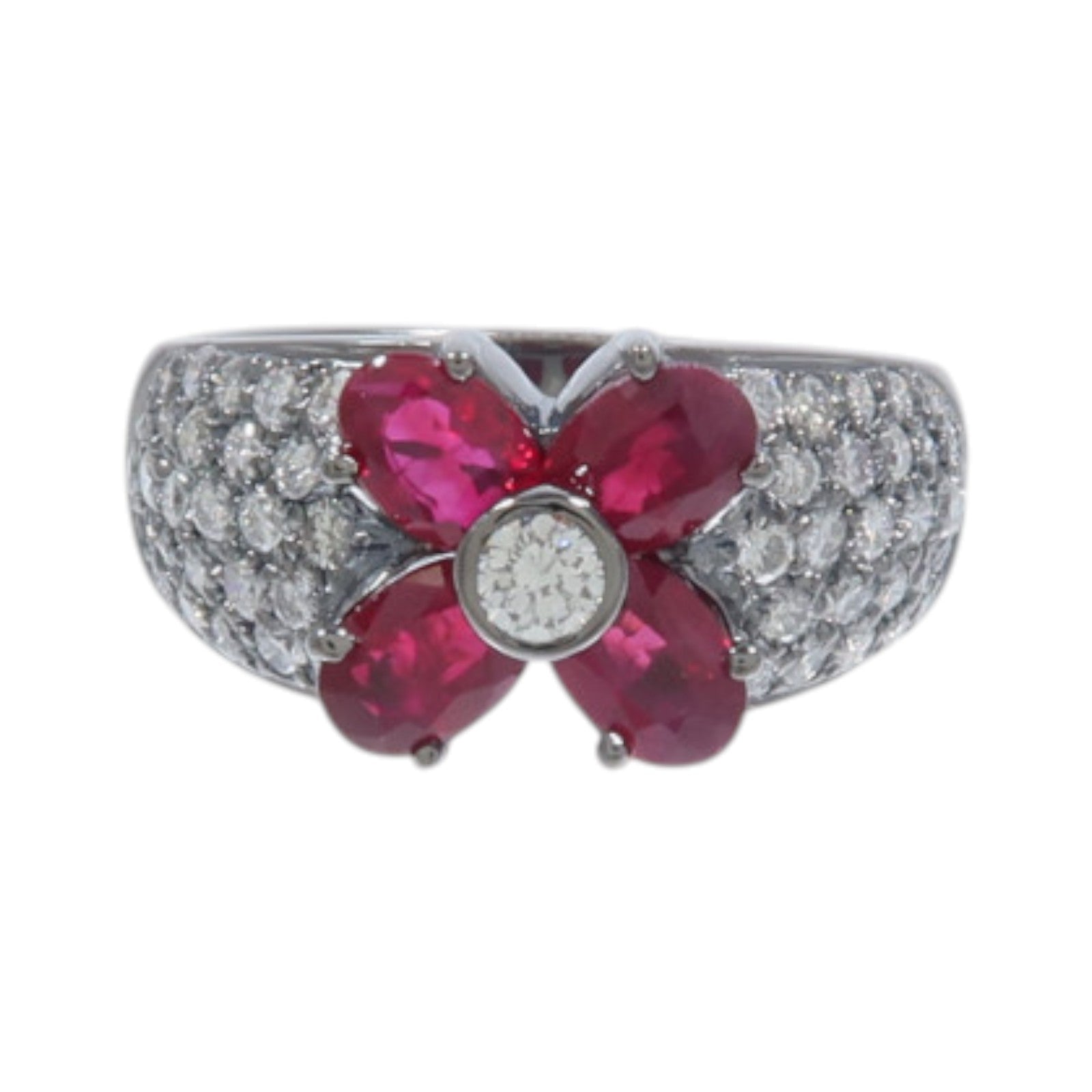 JEWELRY 18K白金Ruby Diamond Ring紅寶石/鑽石戒指
