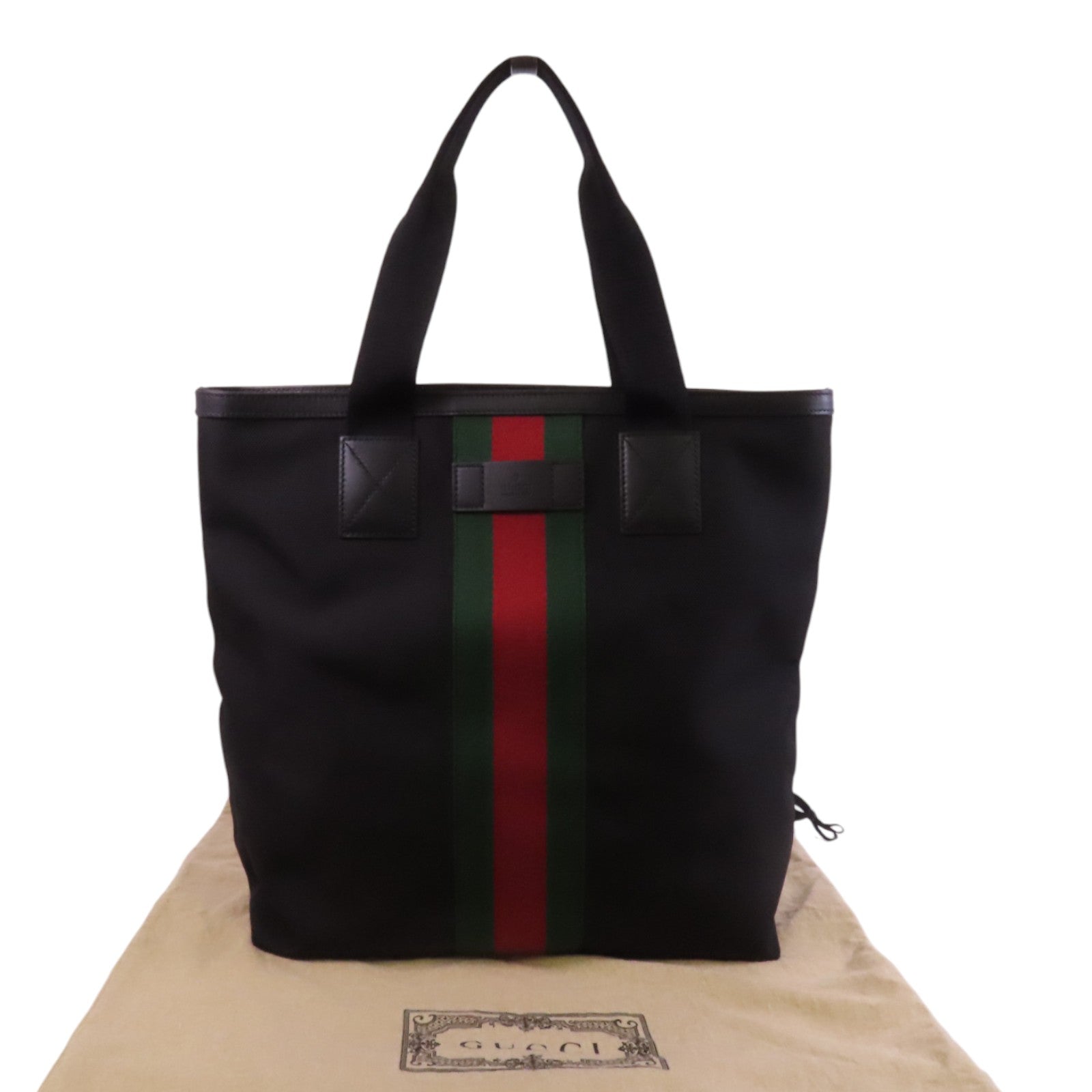GUCCI 尼龍Tote Bag銀扣肩背袋