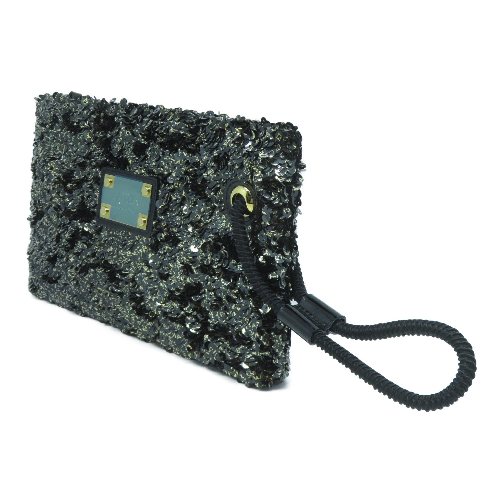 LOUIS VUITTON 【激減優惠】珠片Pochette Rococo Clutch金扣手拿包黑色/金色