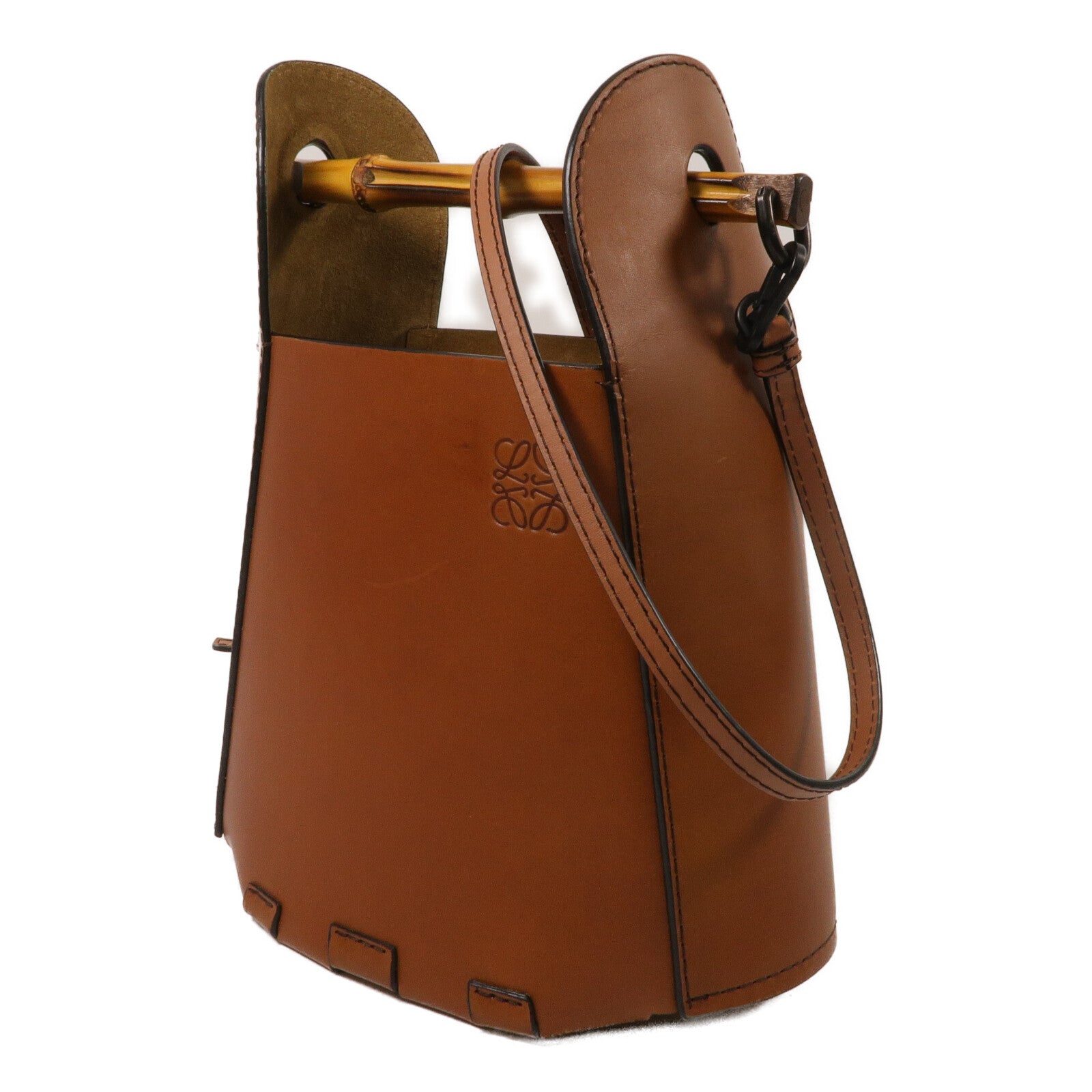 LOEWE 牛皮皮革Bamboo Bucket Bag手挽肩背兩用袋