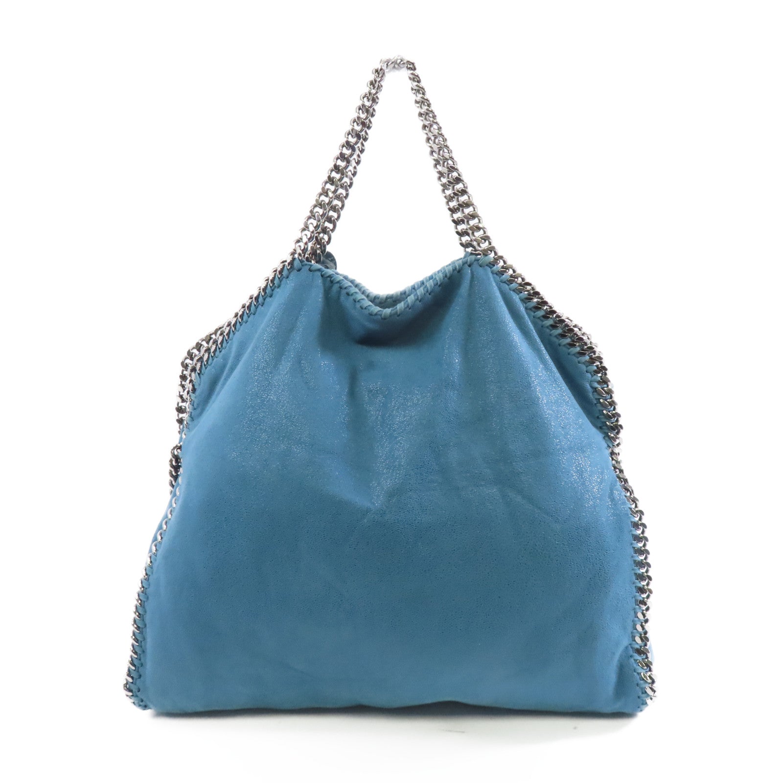 Stella McCartney 聚酯纖維Chain Shoulder銀扣鏈帶手挽肩背兩用袋綠藍色