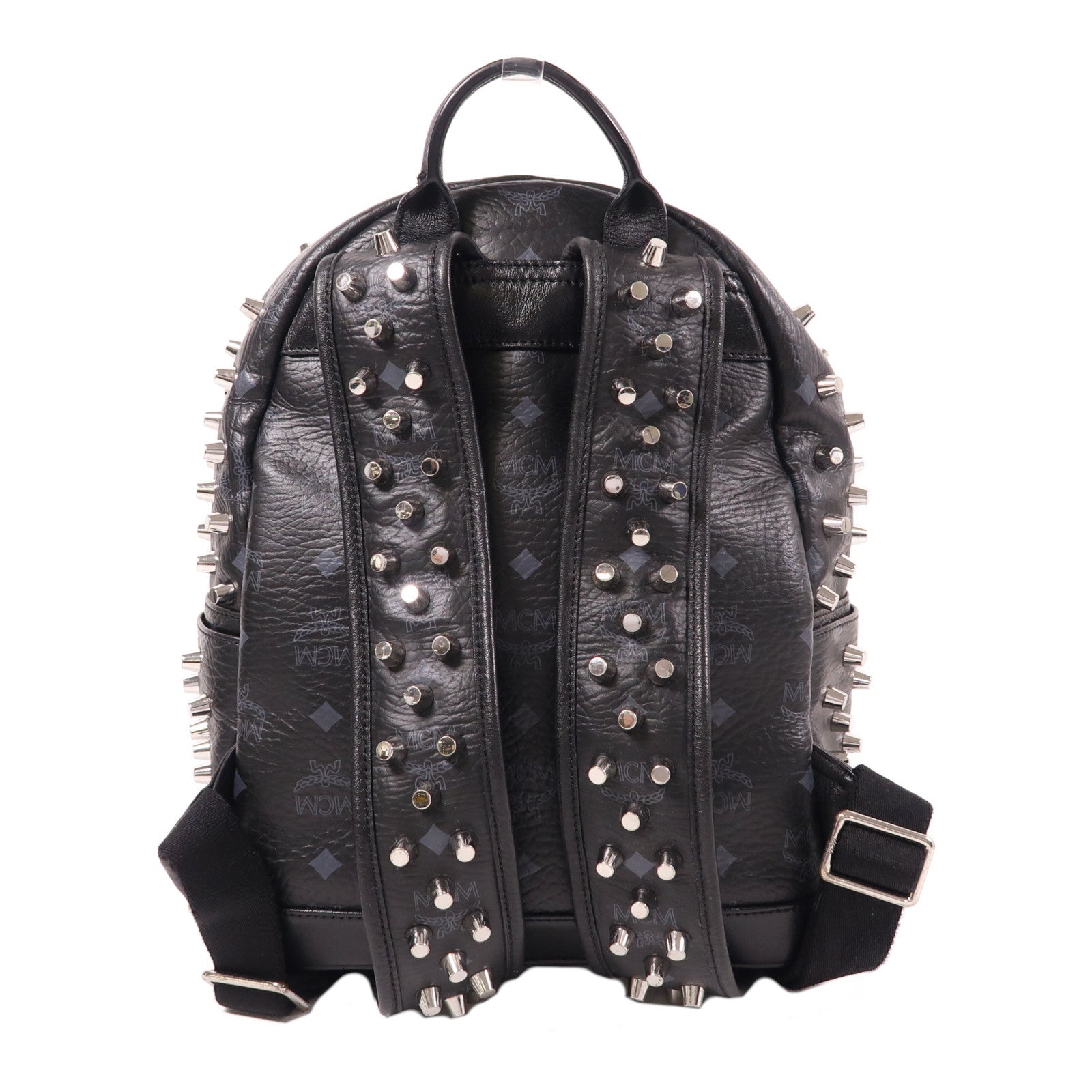 MCM 牛皮皮革Backpack銀扣背包