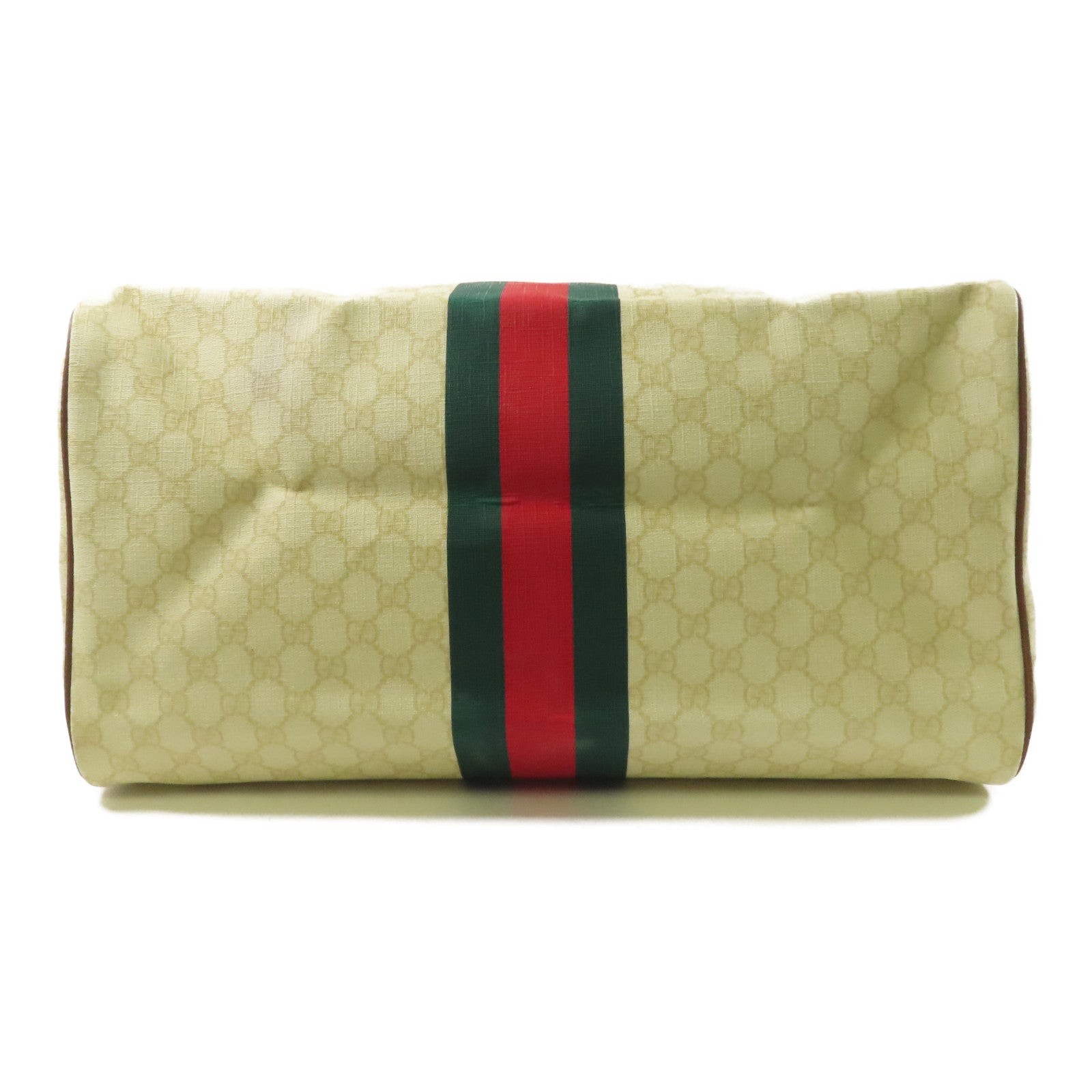 GUCCI 塗層帆布Boston Bag銀扣波士頓包