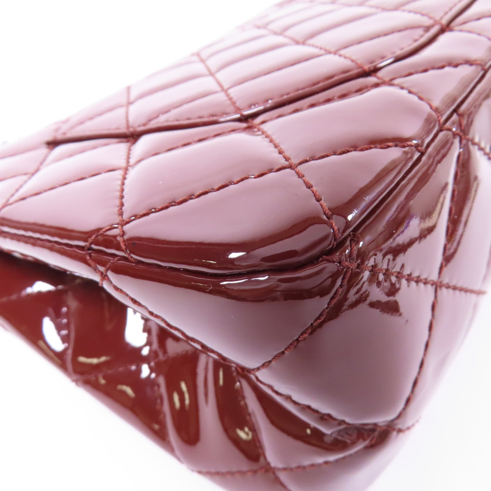 CHANEL 漆皮皮革2.55 Maxi銀扣鏈帶肩背袋