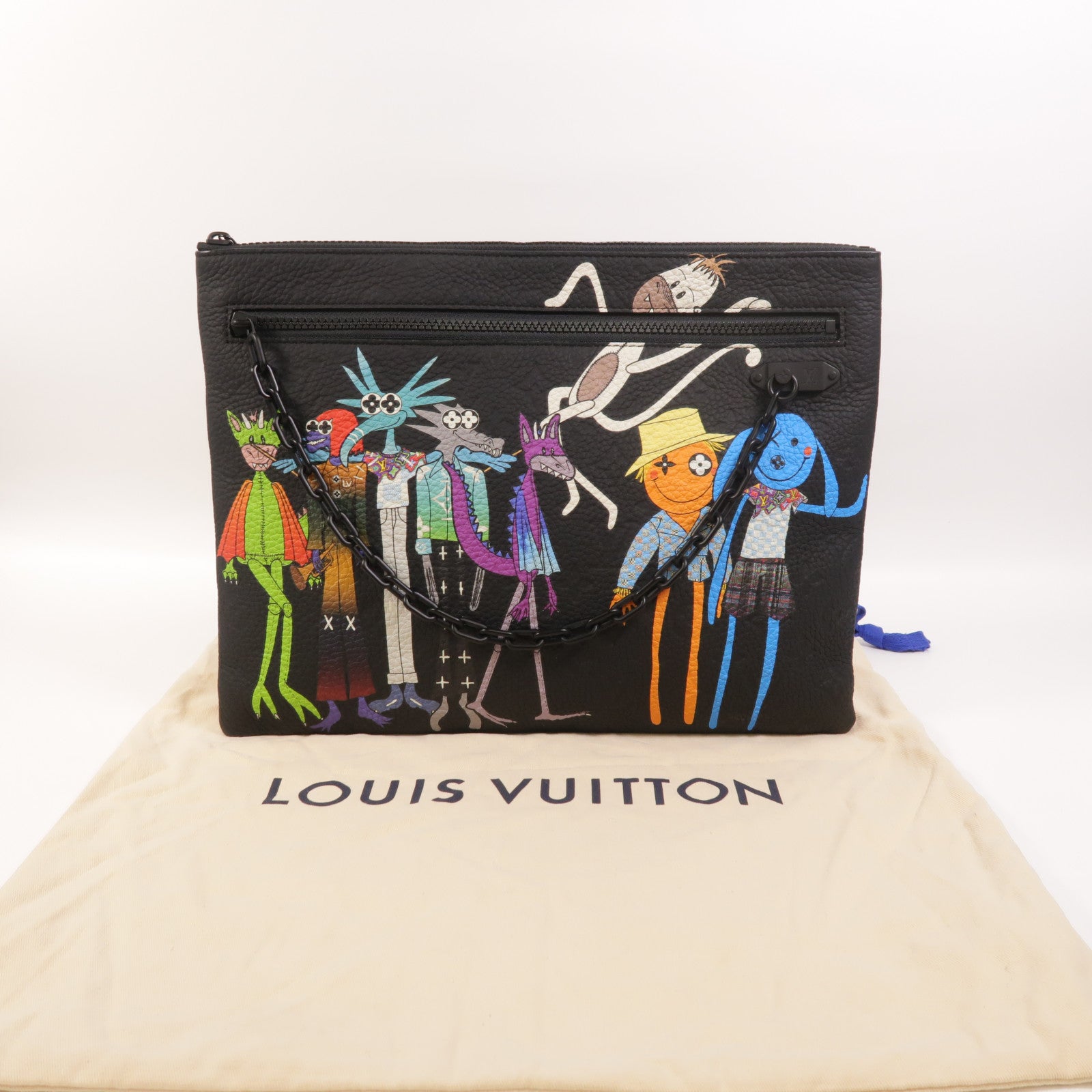 LOUIS VUITTON Monogram Taurillon Zoom With Friends A4 Pouch手拿包