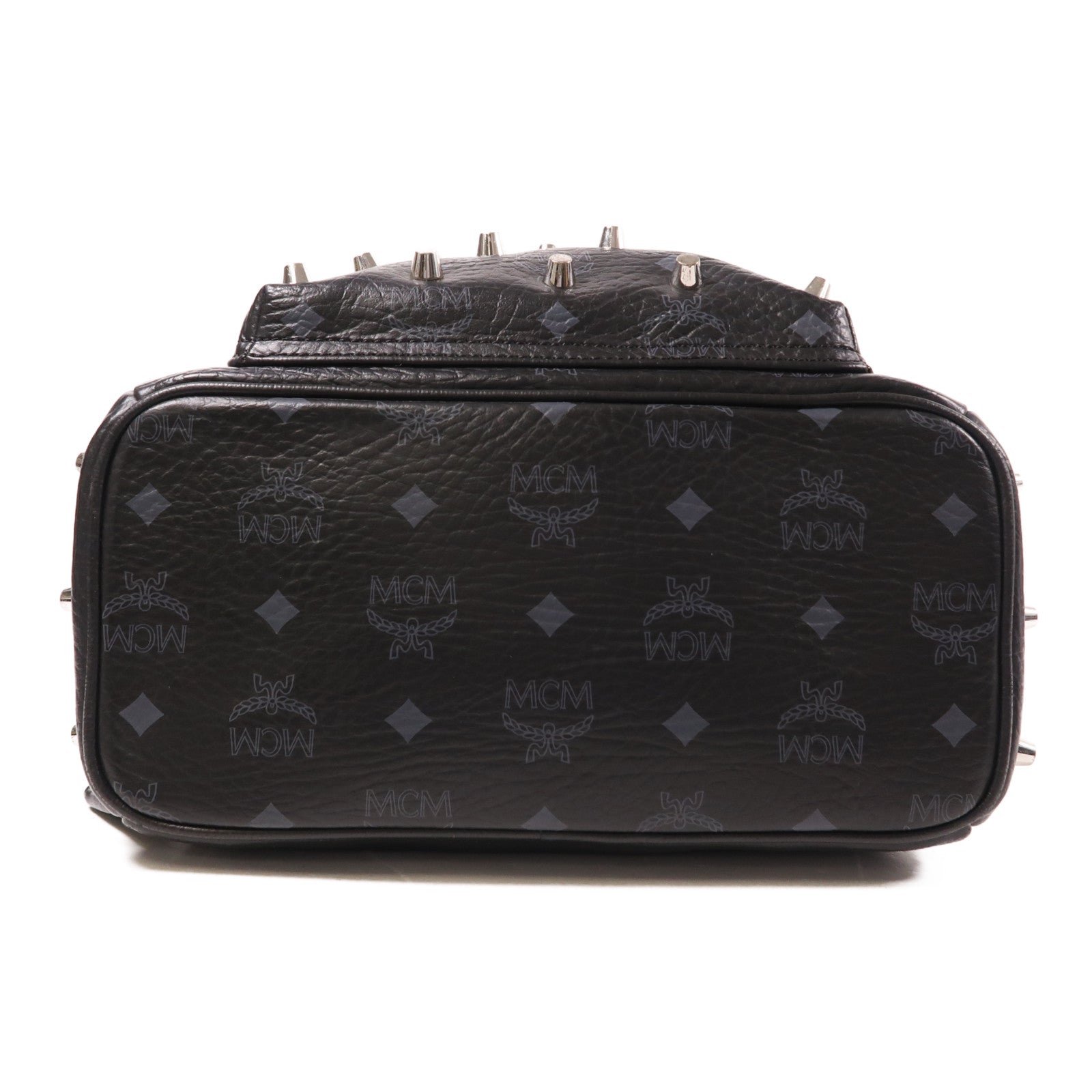 MCM 牛皮皮革Backpack銀扣背包