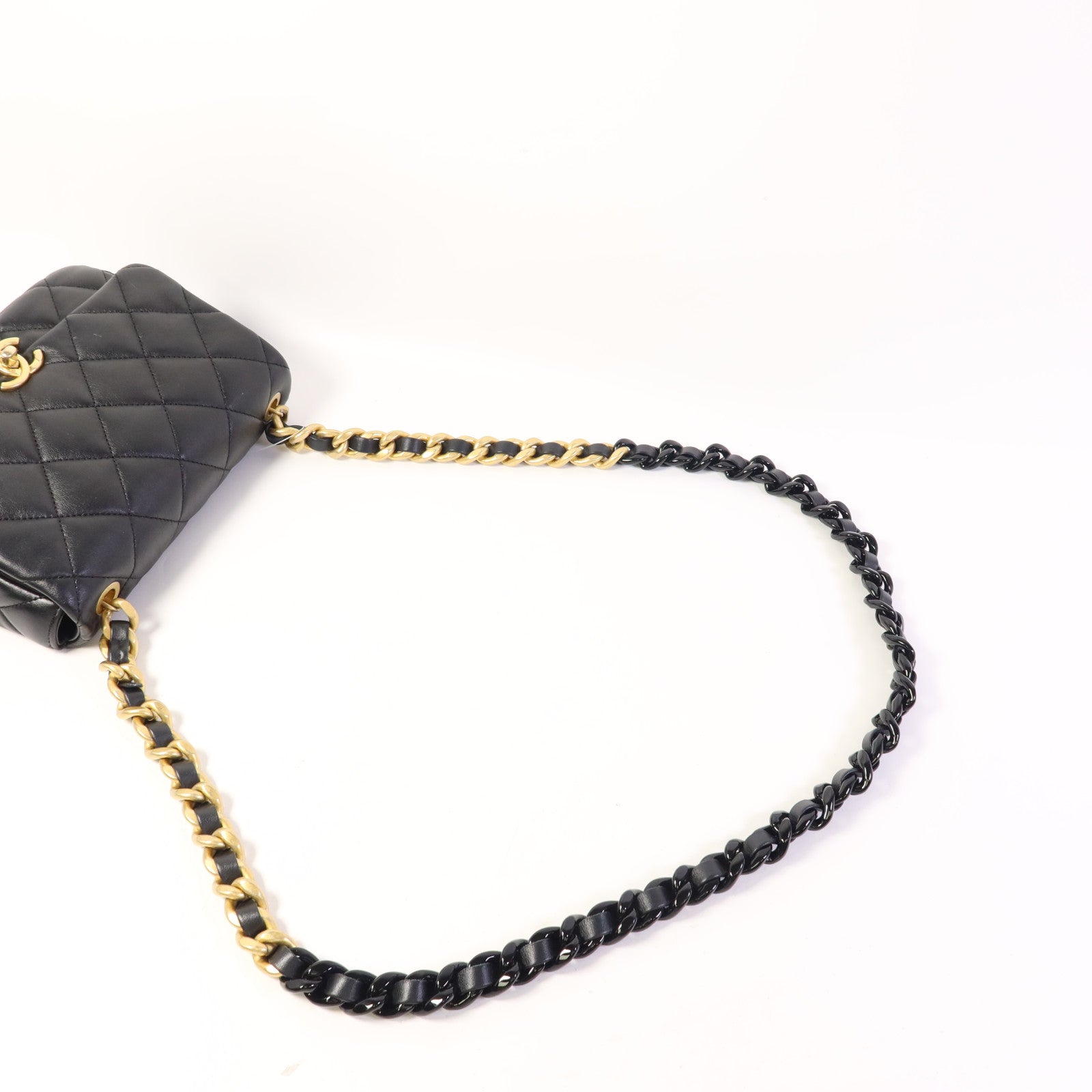 CHANEL 羊皮皮革Chain Shoulder Bag金扣鏈帶肩背袋