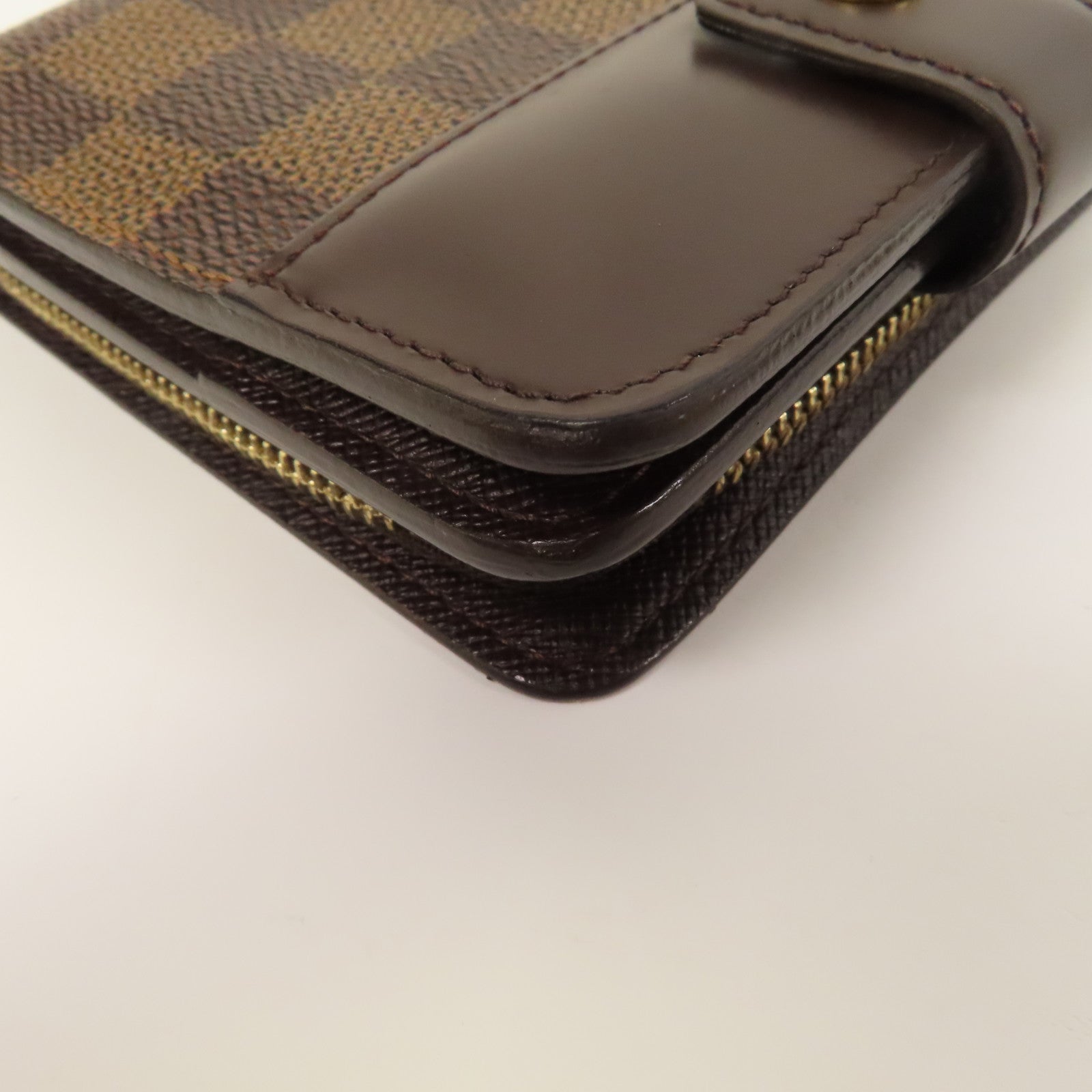 LOUIS VUITTON 【激減優惠】Damier Ebene Compact Zip Fold Wallet金扣錢包啡色