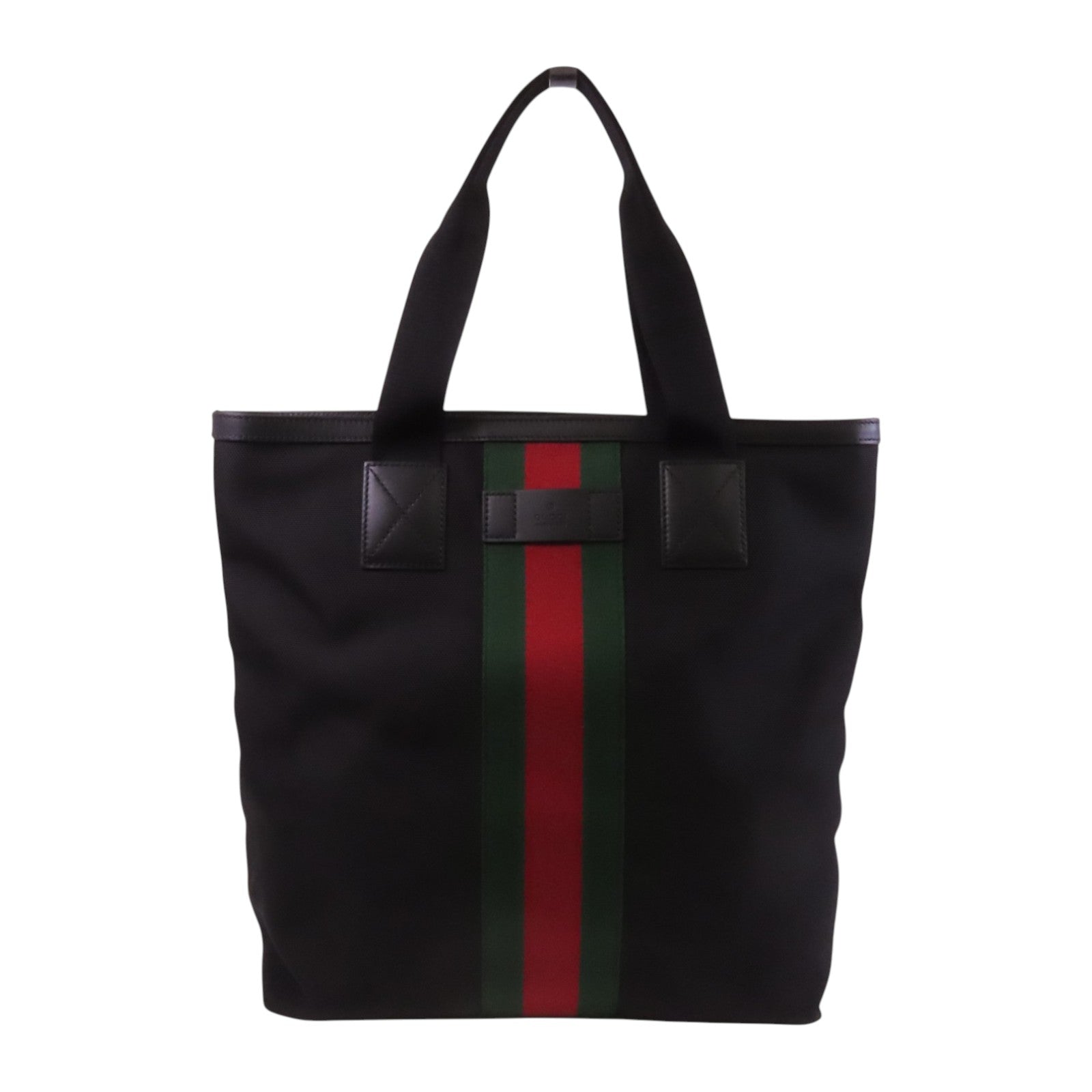 GUCCI 尼龍Tote Bag銀扣肩背袋