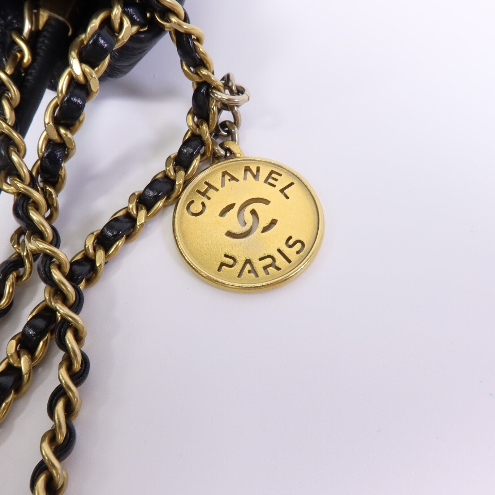 CHANEL 牛皮皮革C22 Mini金扣鏈帶肩背袋
