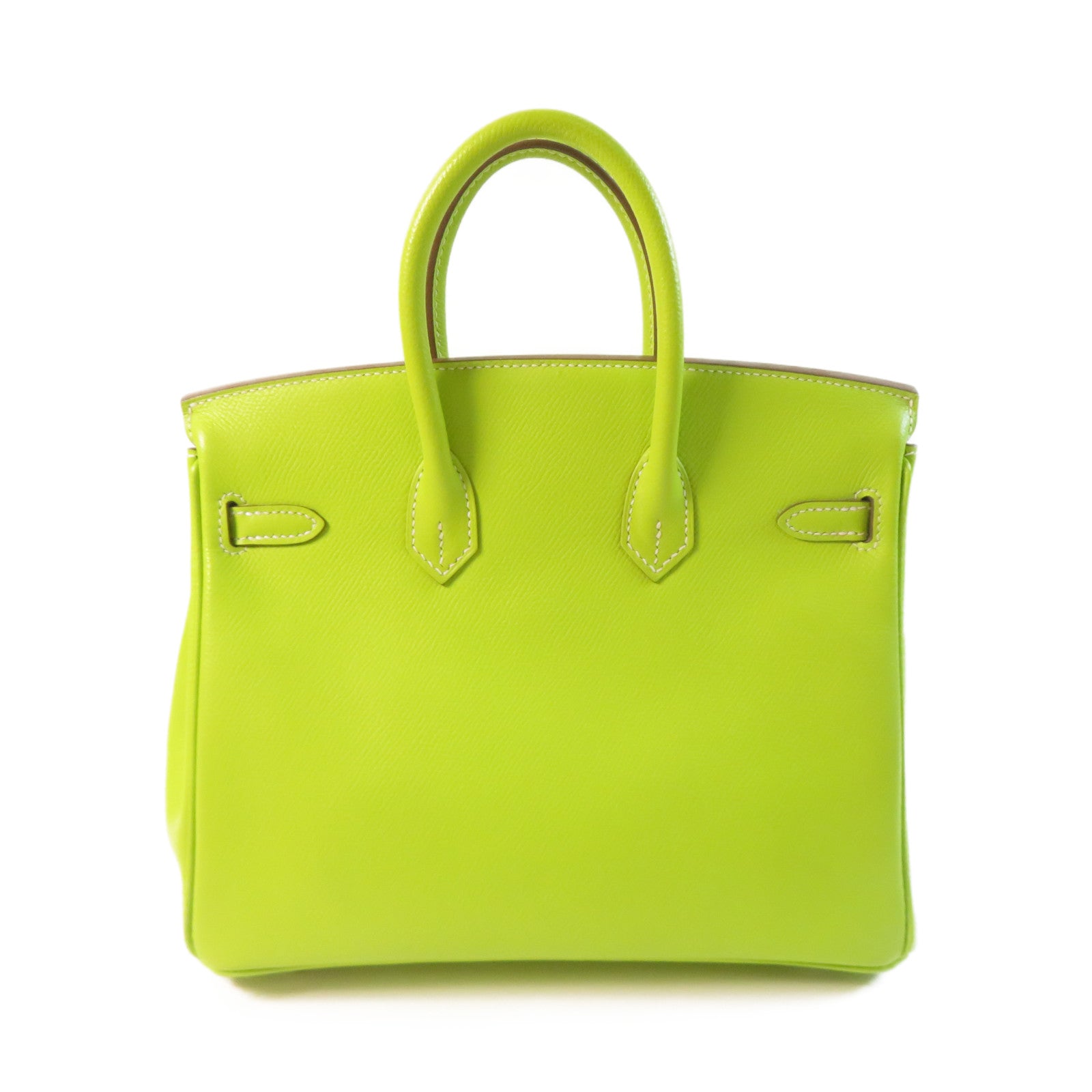 HERMES 【激減優惠】Epsom皮革Birkin 25 Candy銀扣手挽袋綠色