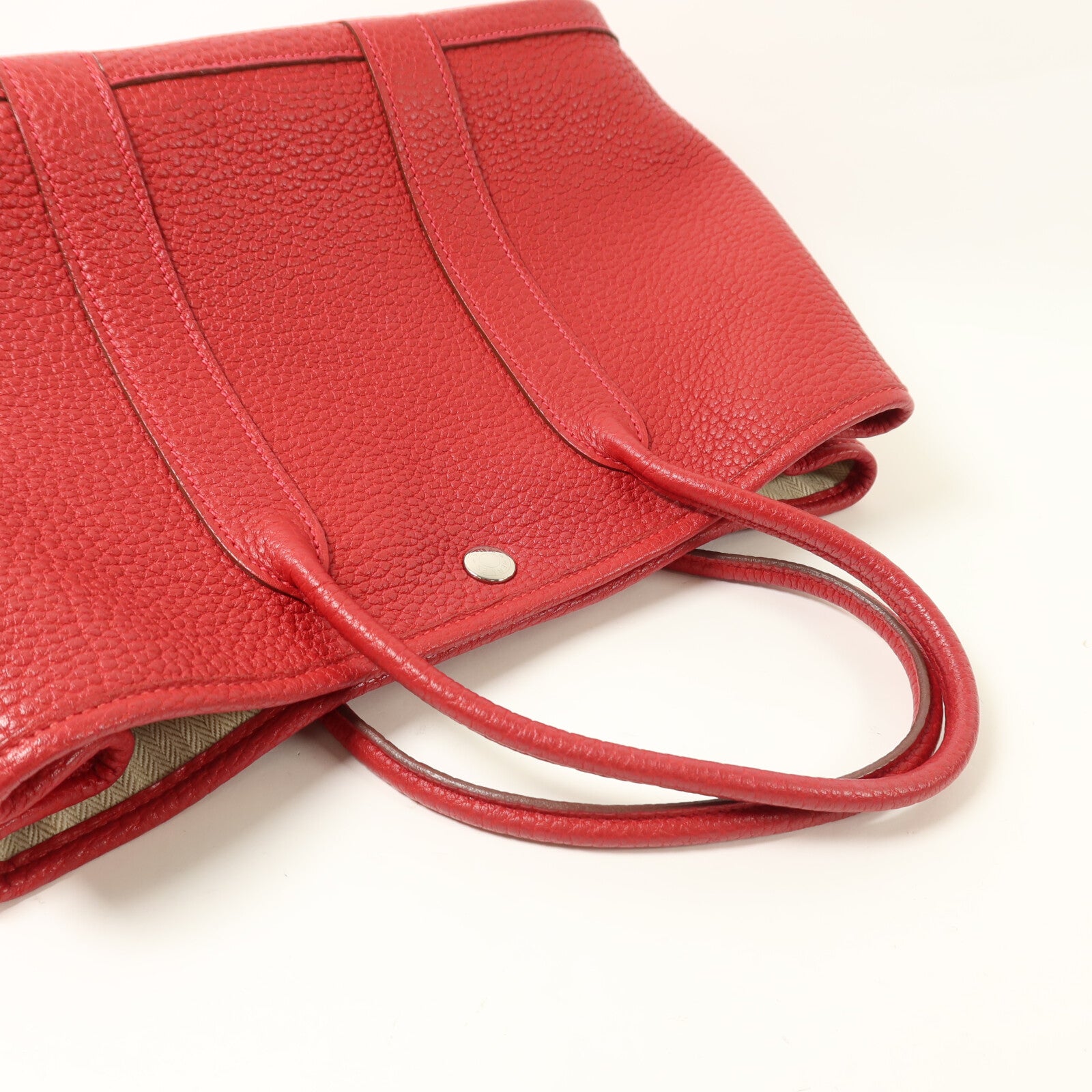 HERMES Negonda皮革Garden Party TPM手挽袋Rouge Piment