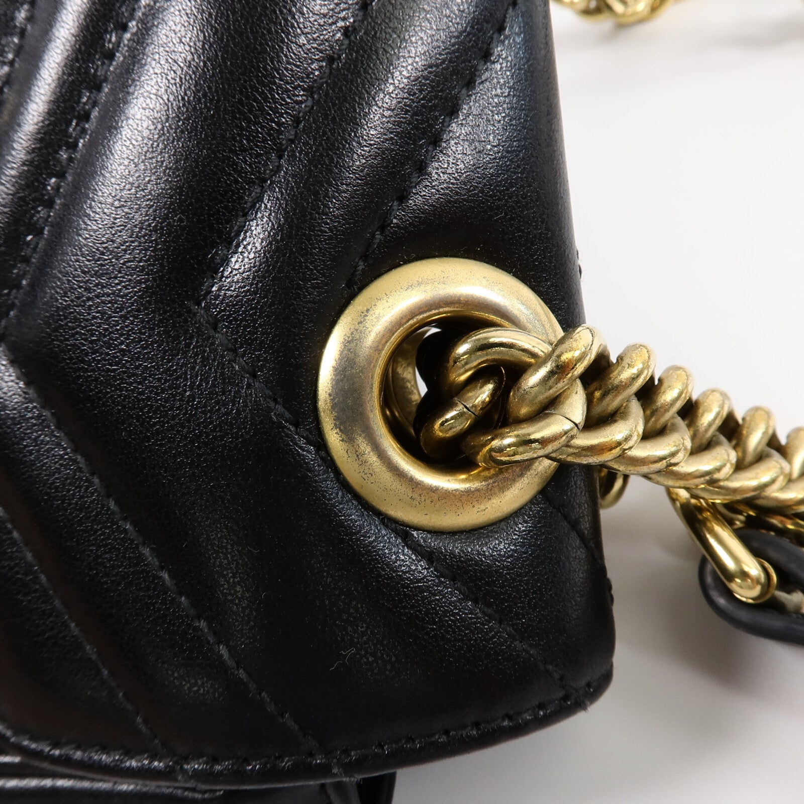 GUCCI 牛皮皮革GG Marmont Small鏈帶肩背袋