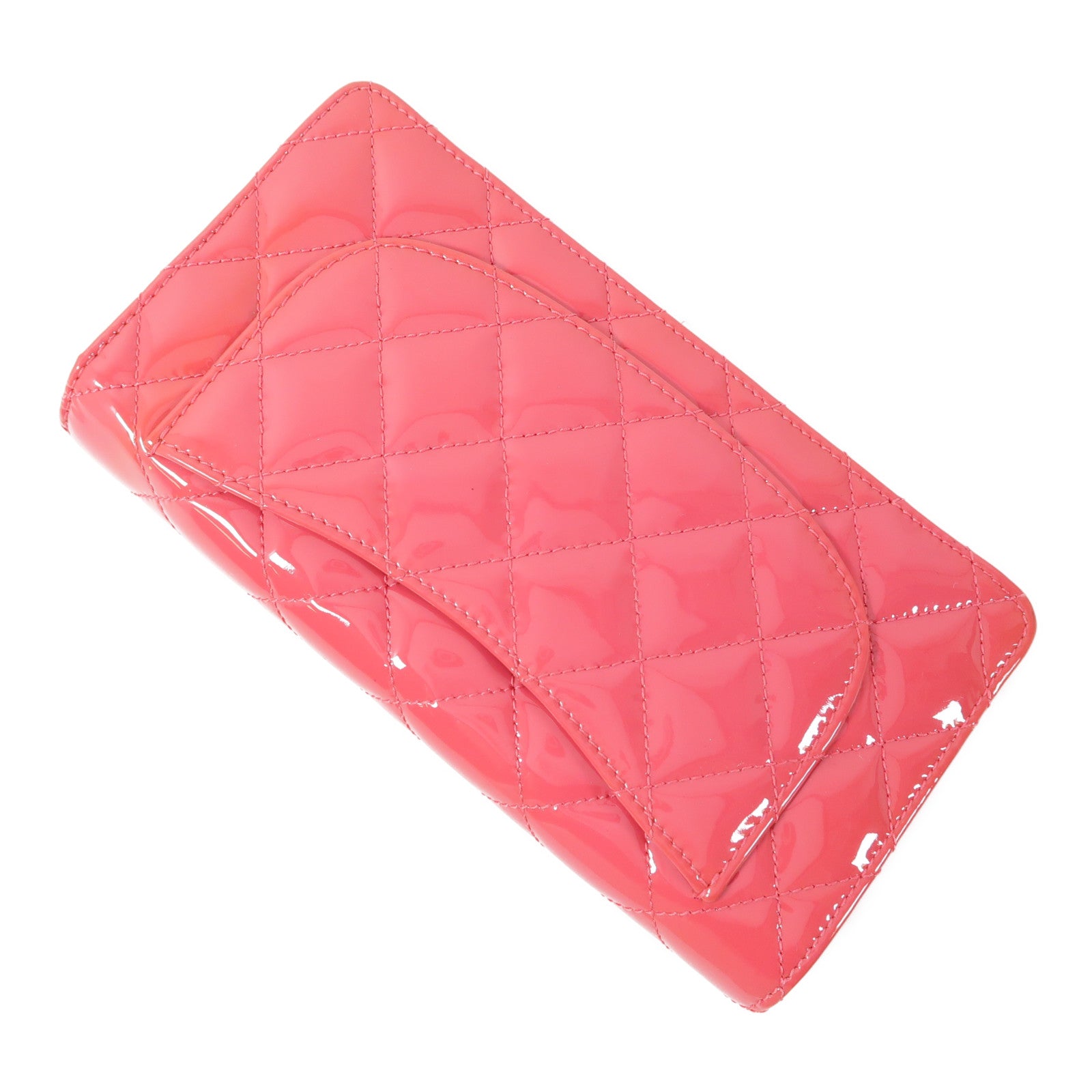 CHANEL 【激減優惠】漆皮皮革Long Wallet銀扣長錢包