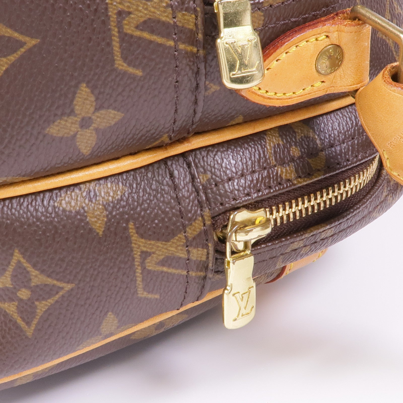 LOUIS VUITTON Monogram Reporter PM金扣肩背袋棕色