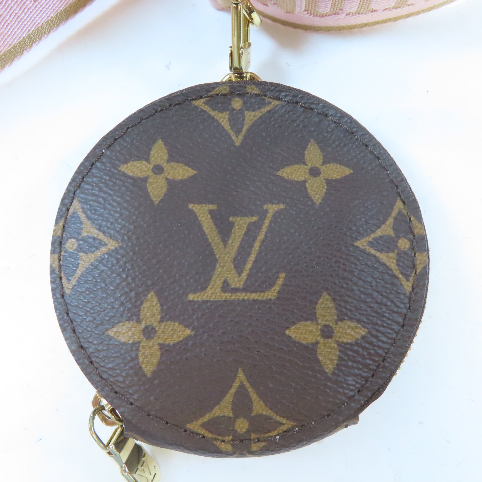 LOUIS VUITTON Monogram Multi Pochette Accessoires金扣手挽肩背兩用袋啡色
