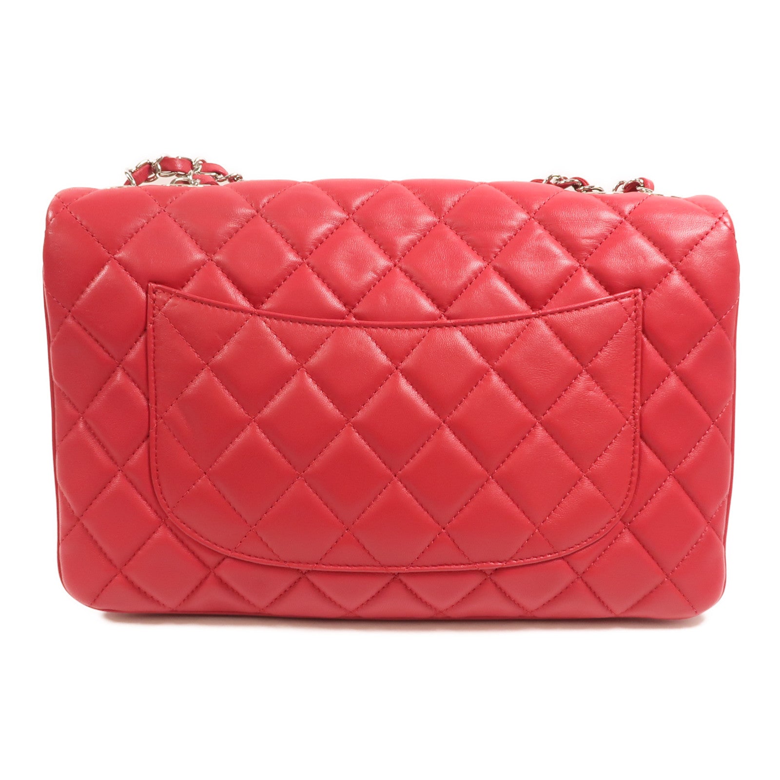 CHANEL 羊皮皮革Chain Shoulder Bag銀扣鏈帶肩背袋