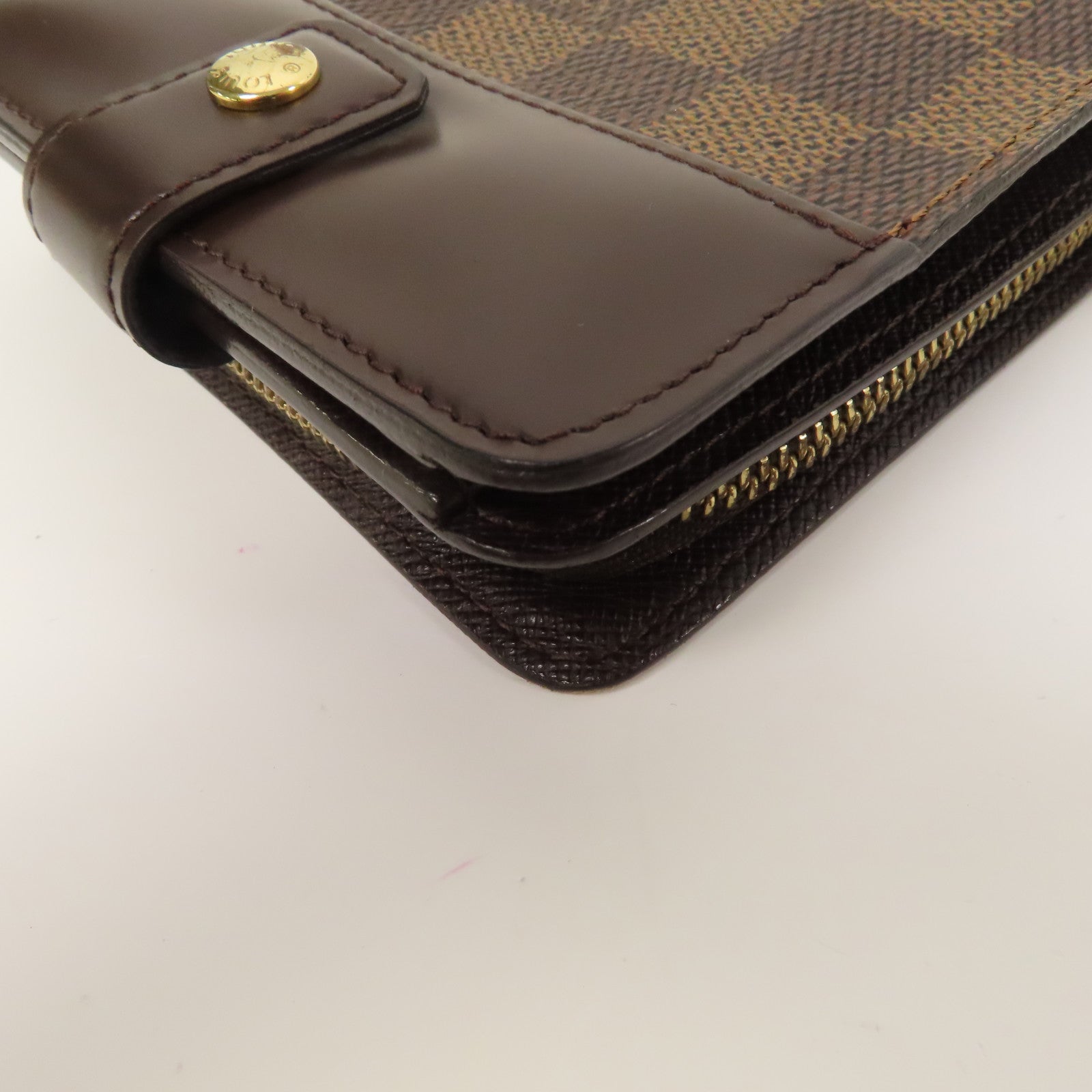 LOUIS VUITTON 【激減優惠】Damier Ebene Compact Zip Fold Wallet金扣錢包啡色