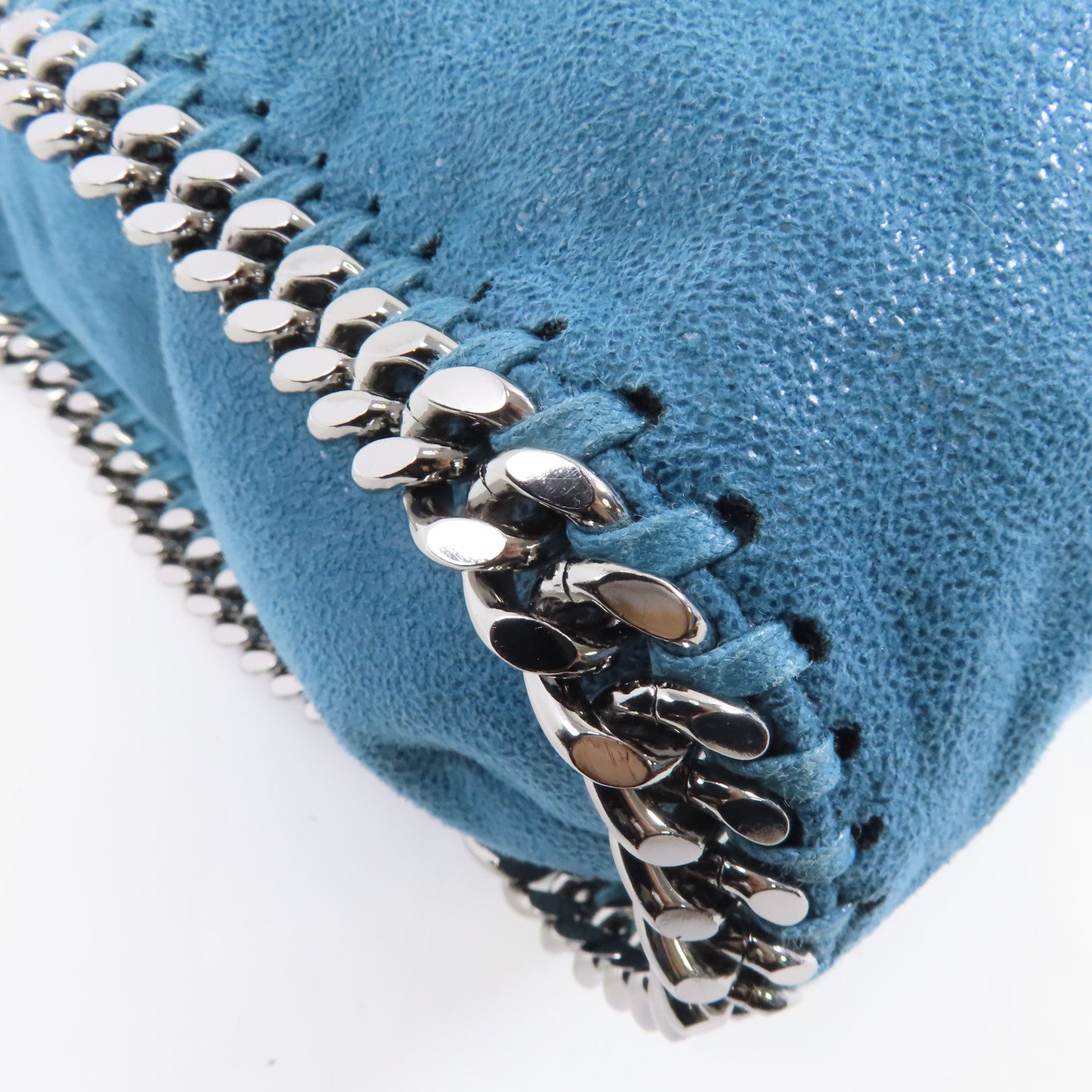 Stella McCartney 聚酯纖維Chain Shoulder銀扣鏈帶手挽肩背兩用袋綠藍色