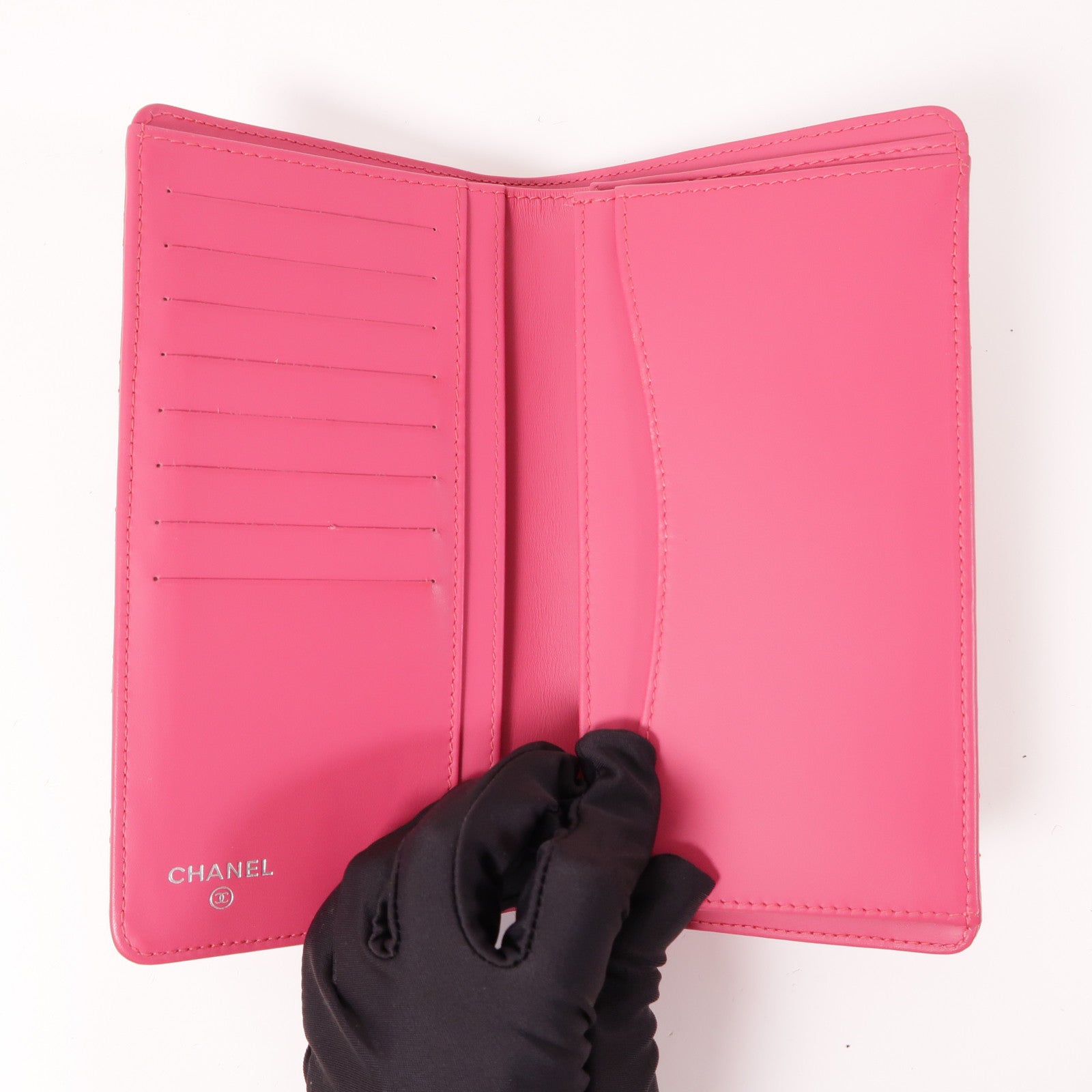 CHANEL 漆皮皮革Long Wallet銀扣長錢包