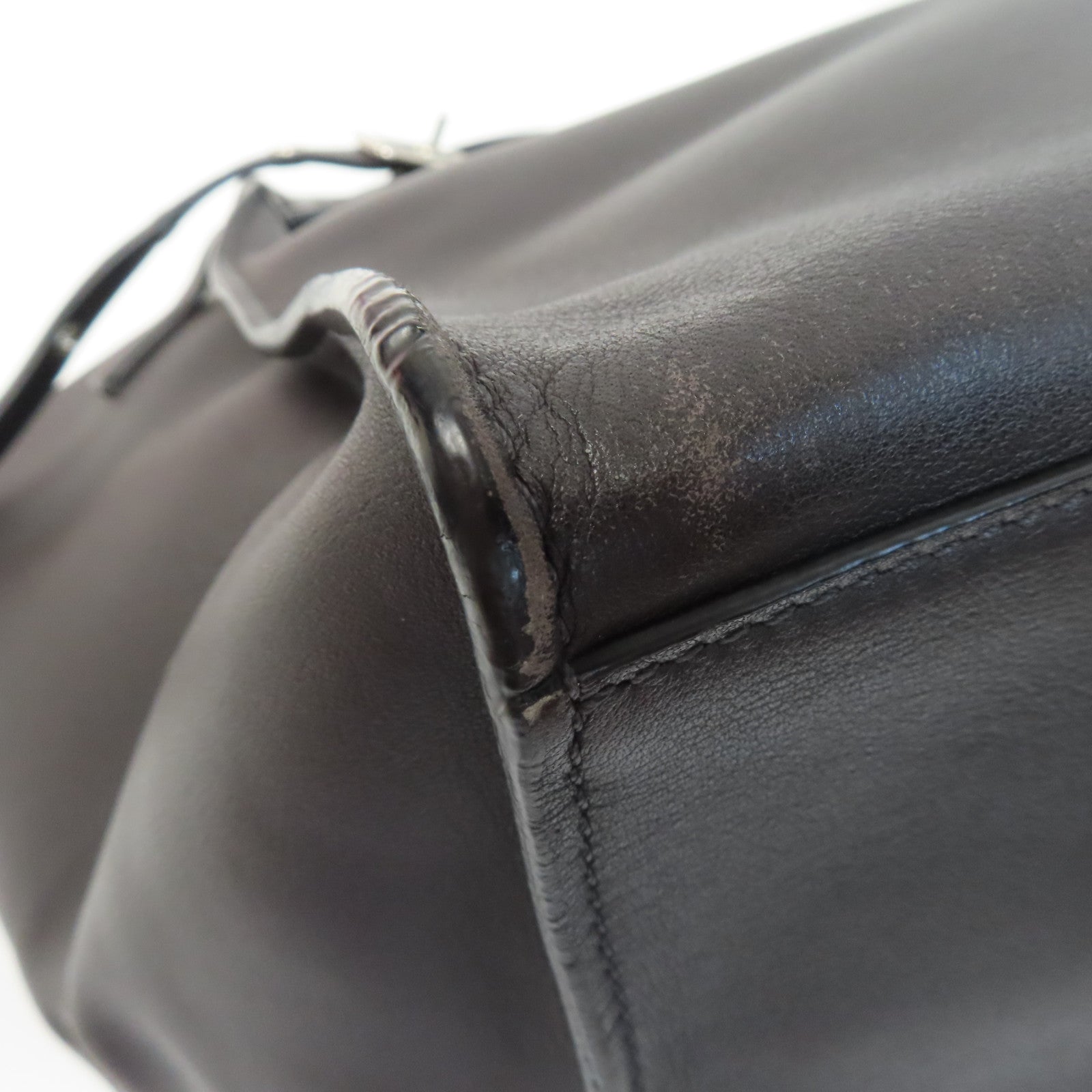 CELINE 牛皮皮革Big Bag銀扣手挽肩背兩用袋深啡色