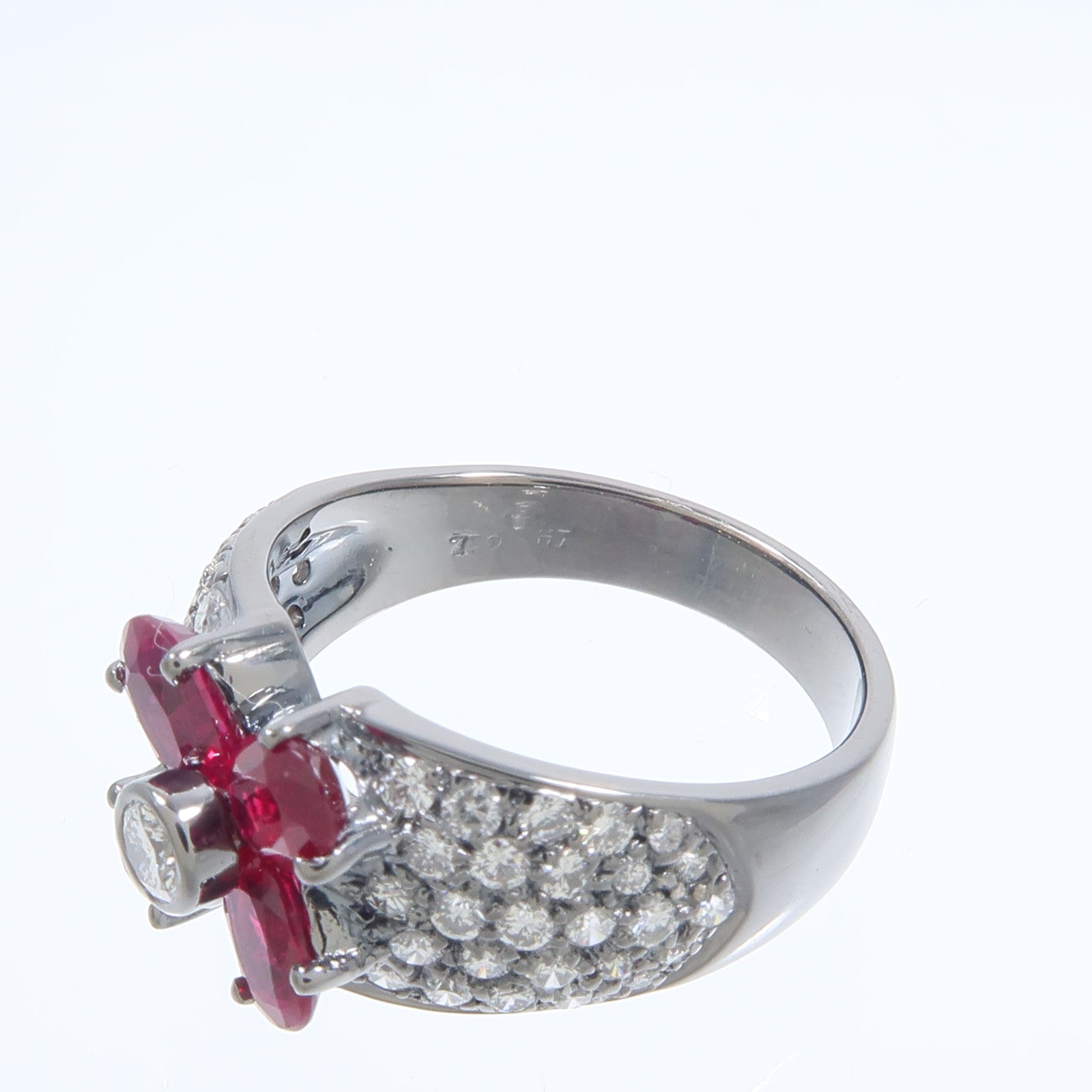 JEWELRY 18K白金Ruby Diamond Ring紅寶石/鑽石戒指