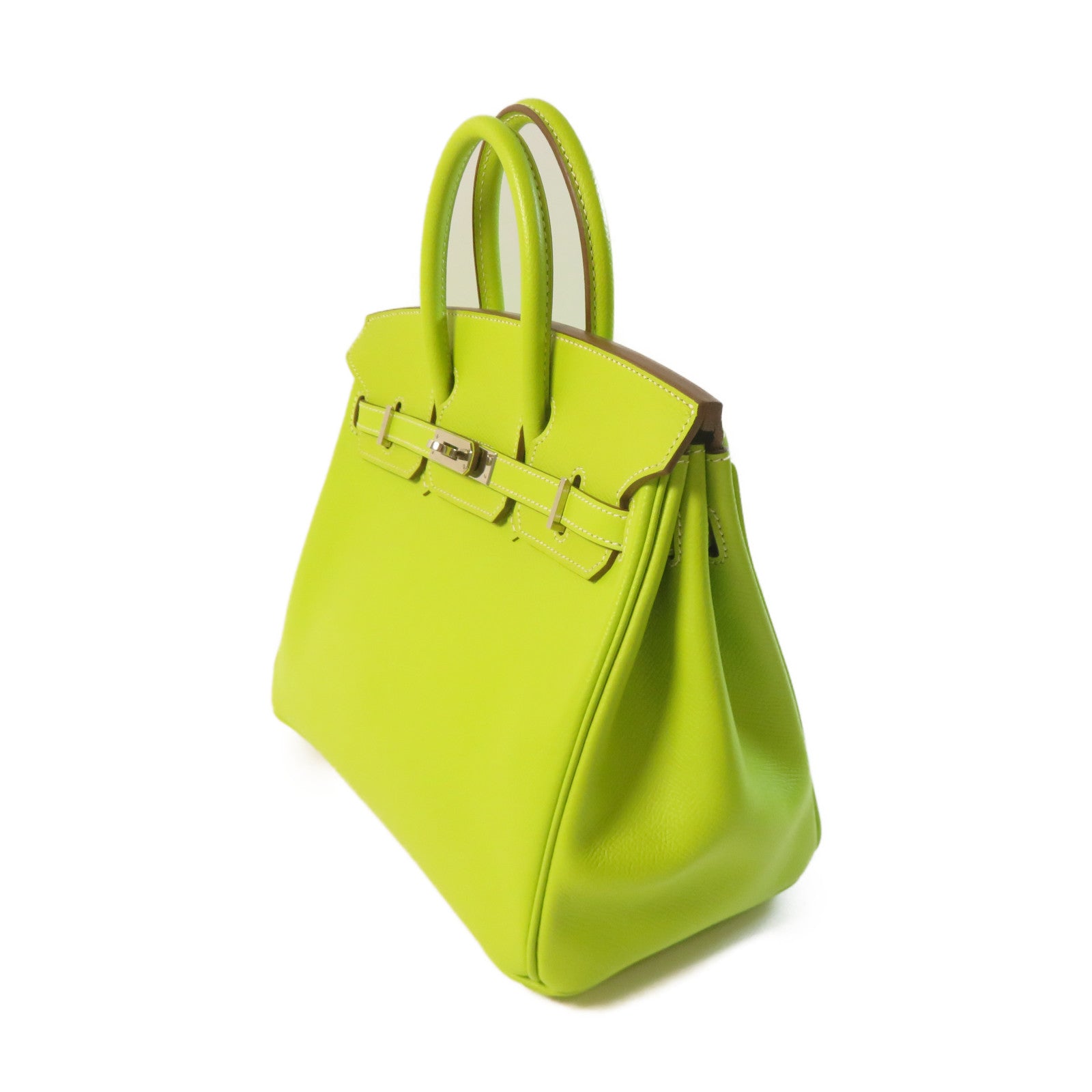 HERMES 【激減優惠】Epsom皮革Birkin 25 Candy銀扣手挽袋綠色