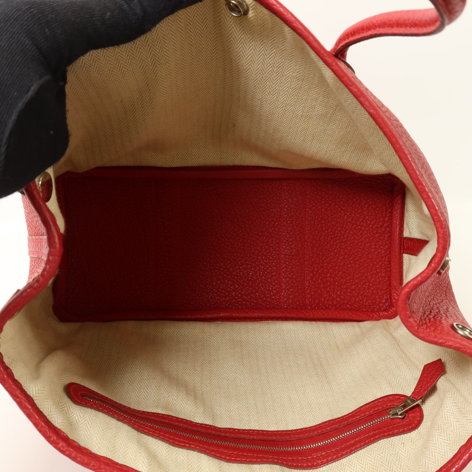 HERMES Negonda皮革Garden Party TPM手挽袋Rouge Piment