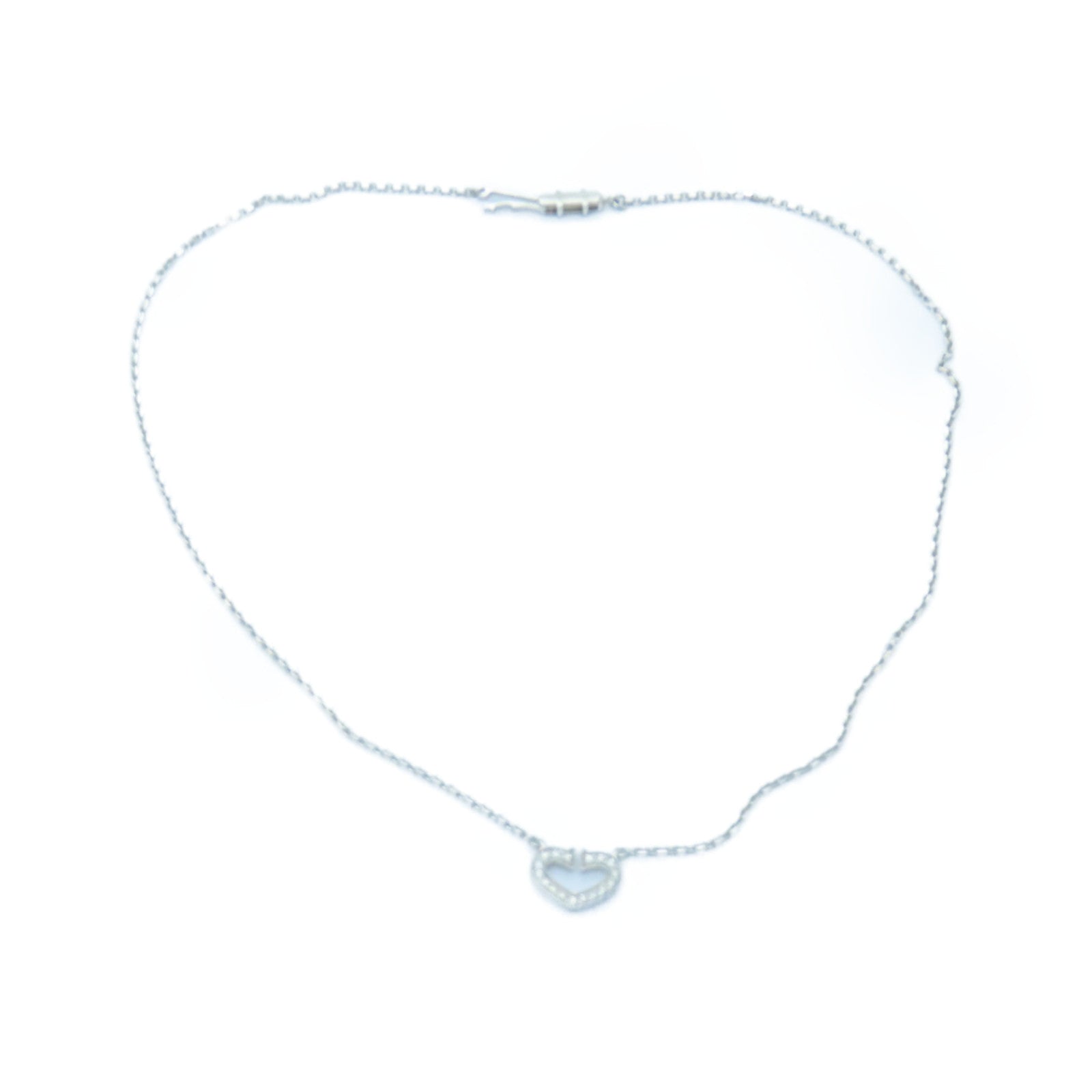 CARTIER 【激減優惠】18K白金C heart Diamond Necklace項鍊