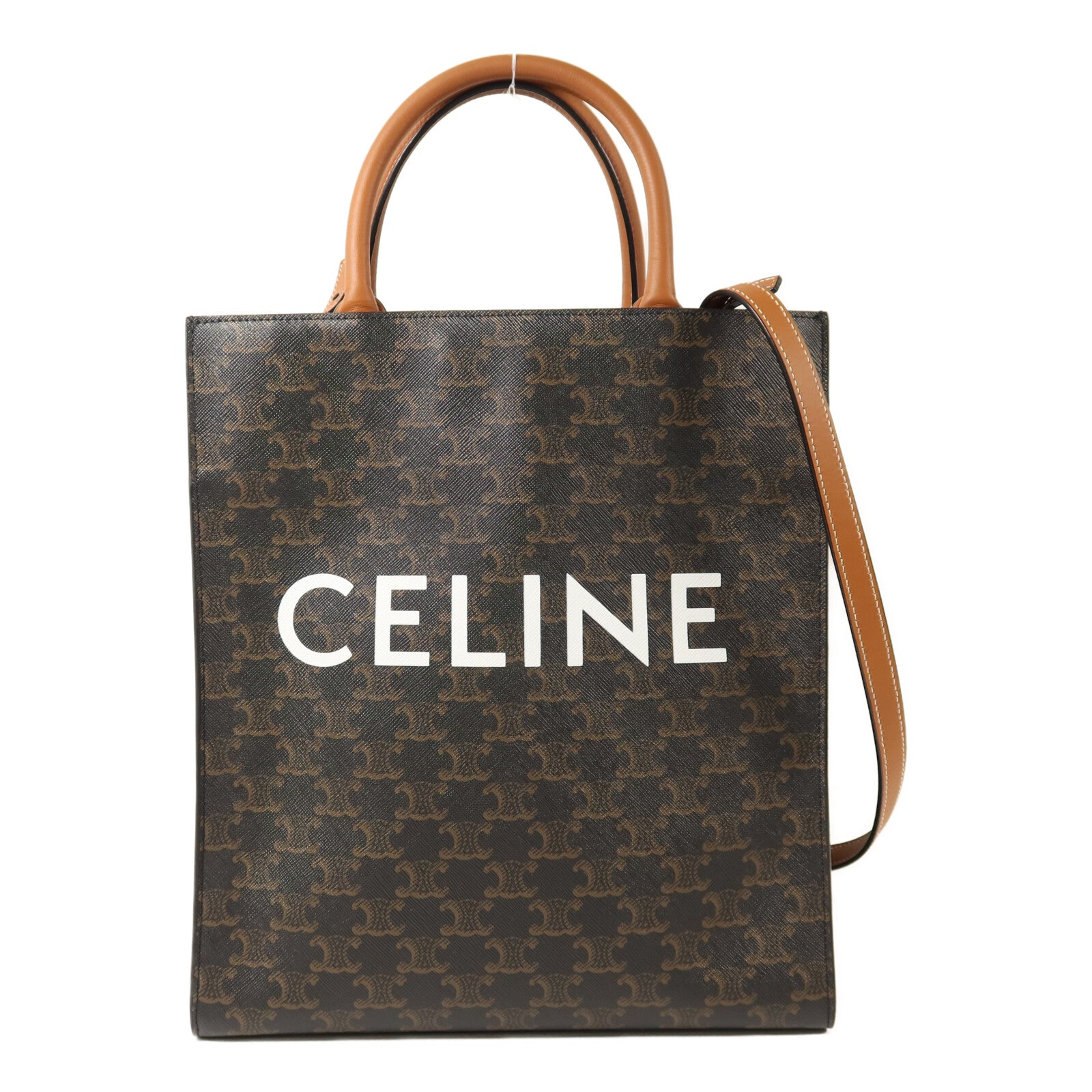 CELINE 【激減優惠】塗層帆布Triomphe Cabas金扣手挽肩背兩用袋