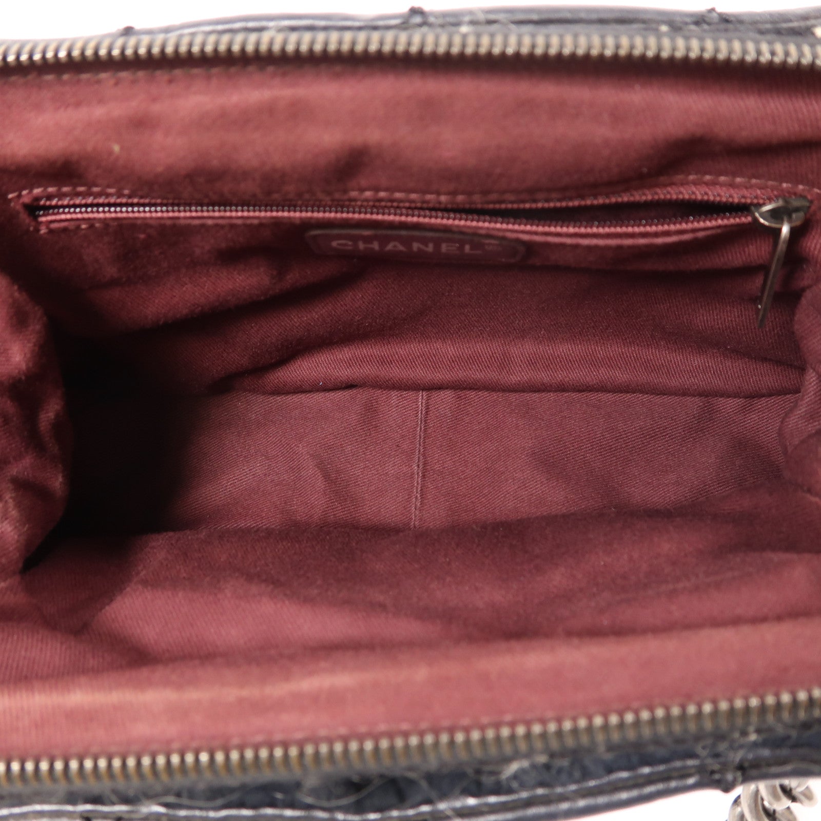 CHANEL Tweed/牛皮皮革Chain Shoulder鏈帶肩背袋