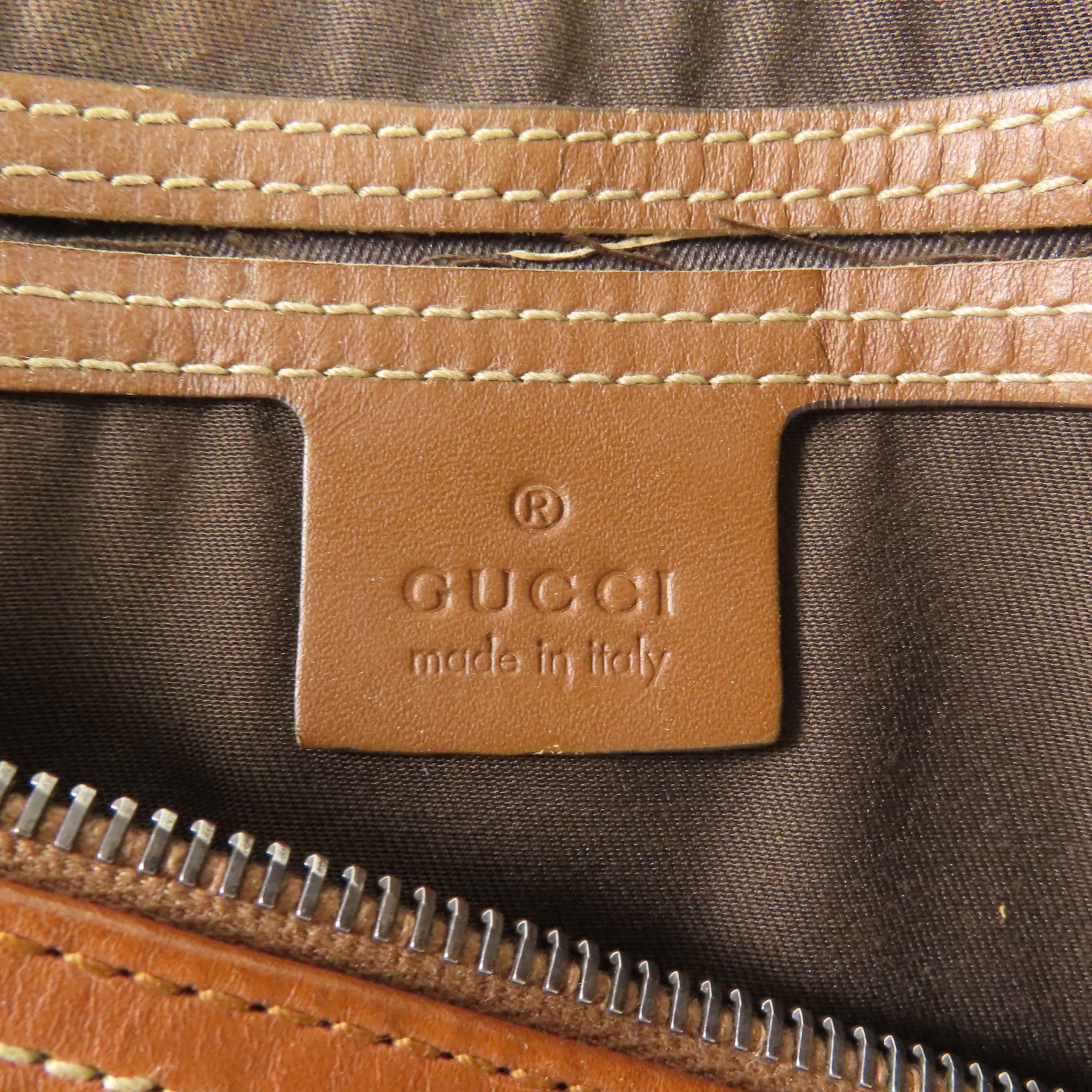GUCCI 塗層帆布Boston Bag銀扣波士頓包