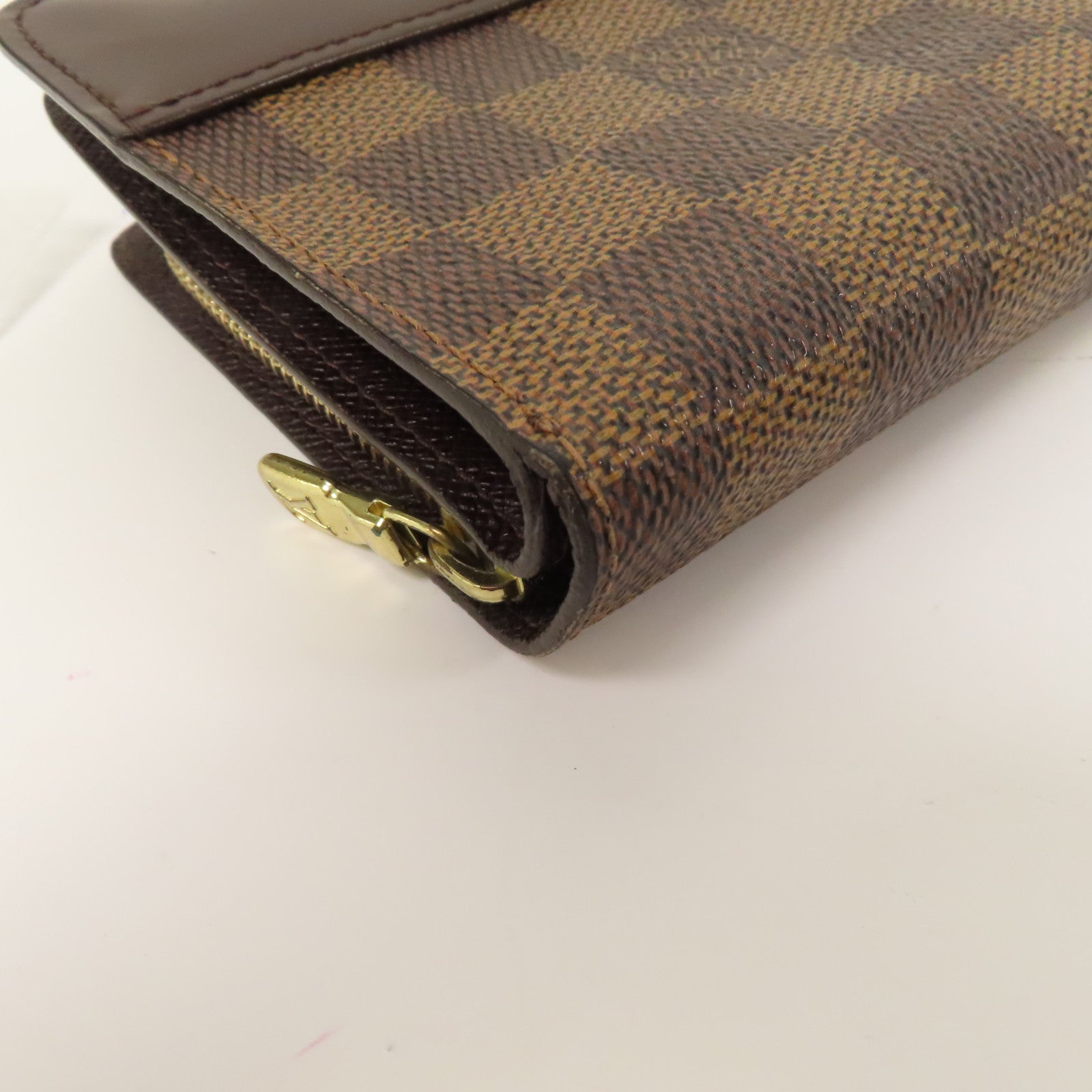 LOUIS VUITTON 【激減優惠】Damier Ebene Compact Zip Fold Wallet金扣錢包啡色