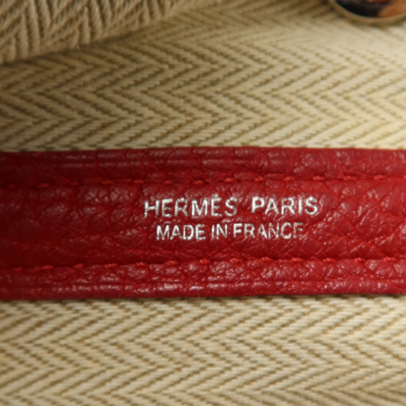 HERMES Negonda皮革Garden Party TPM手挽袋Rouge Piment