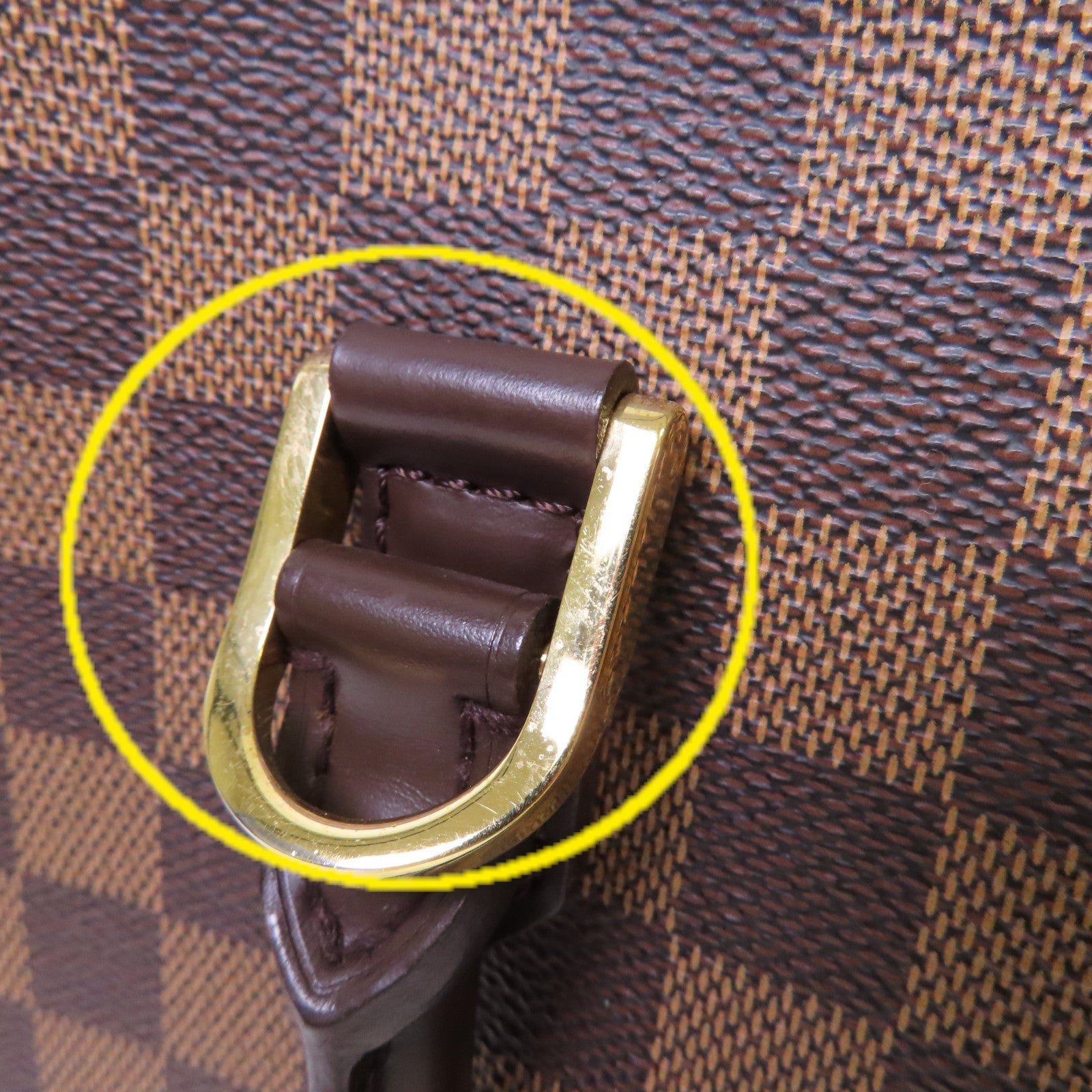 LOUIS VUITTON Damier Triana Handbag金扣手挽袋啡色