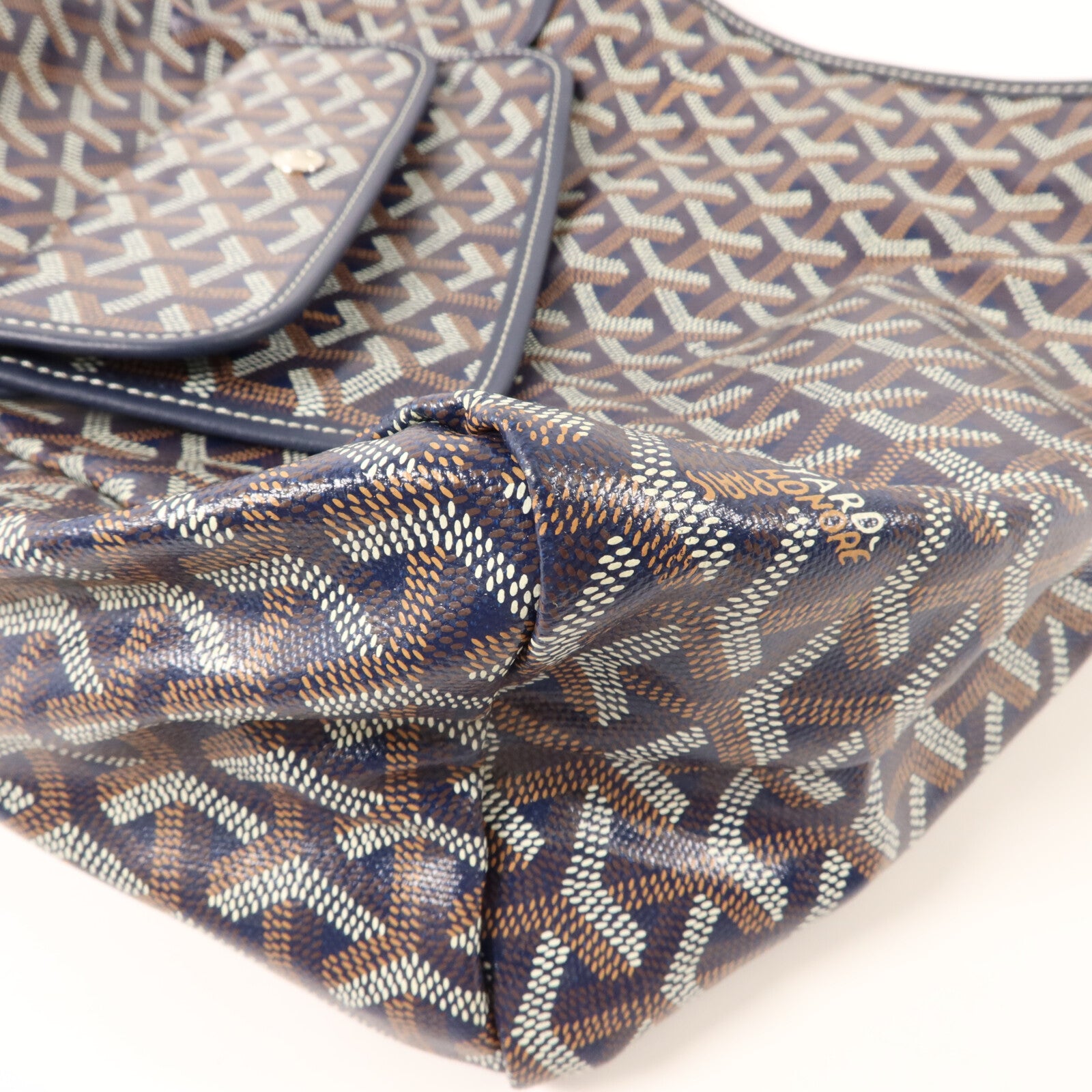 GOYARD 塗層帆布/牛皮皮革Boheme Hobo PM肩背袋