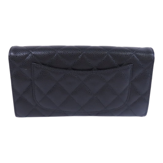 CHANEL【激減優惠】 牛皮皮革Long Wallet金扣長錢包