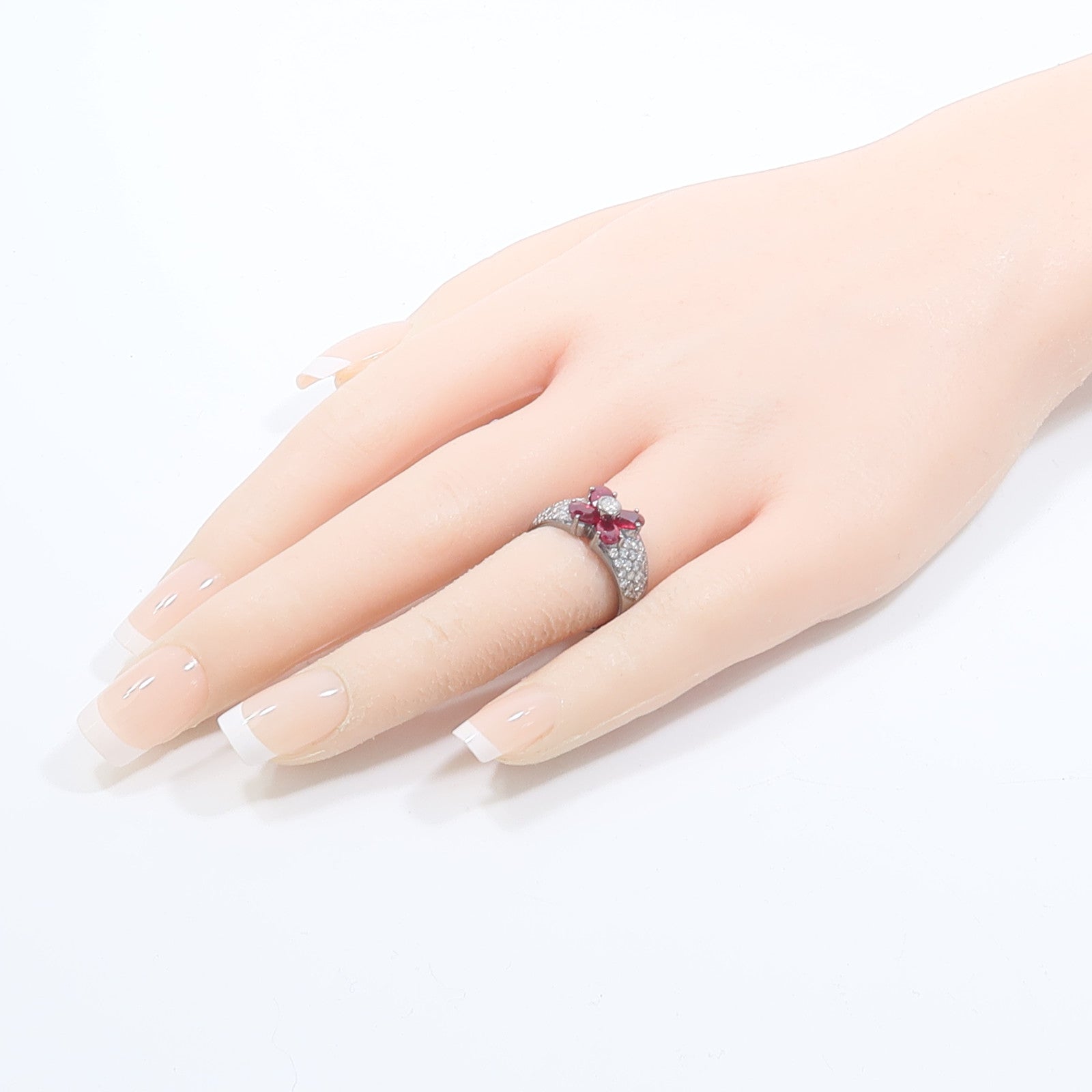 JEWELRY 18K白金Ruby Diamond Ring紅寶石/鑽石戒指