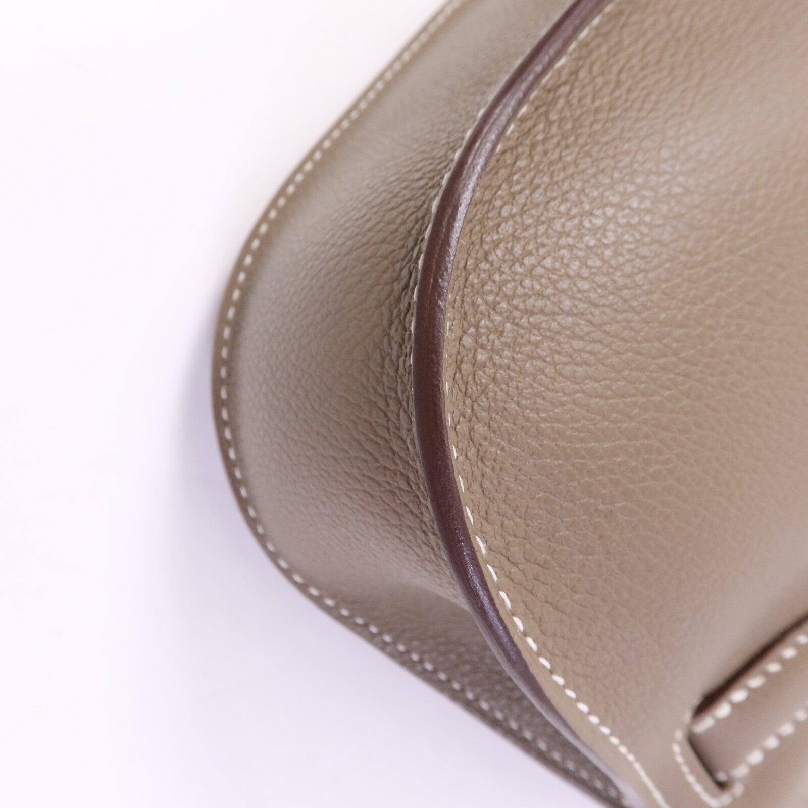 HERMES Evercolor皮革Jypsiere Mini金扣肩背袋Etoupe