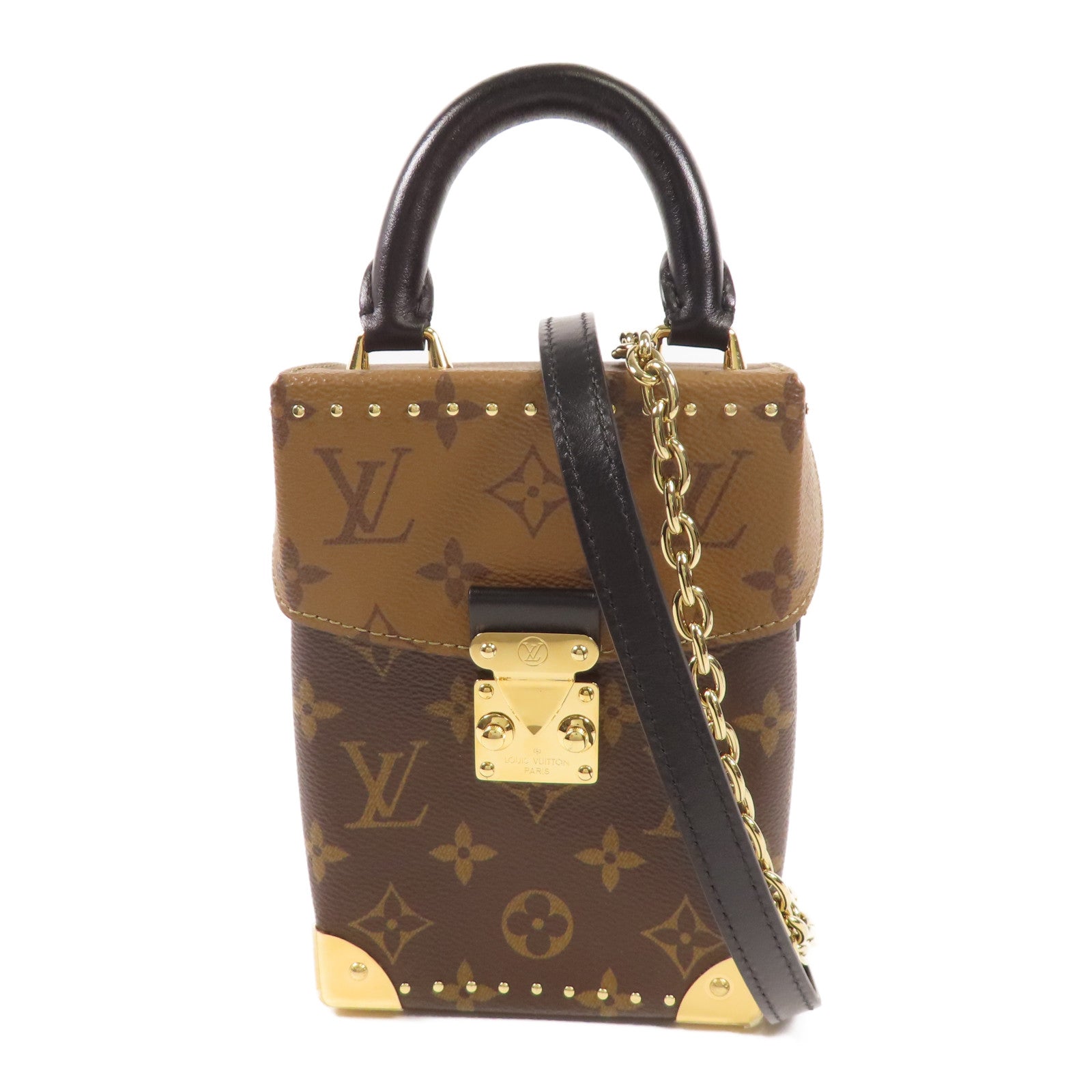 LOUIS VUITTON LV GHW Camera Box 2 Way Chain Shoulder Bag Monogram Reverse M82465