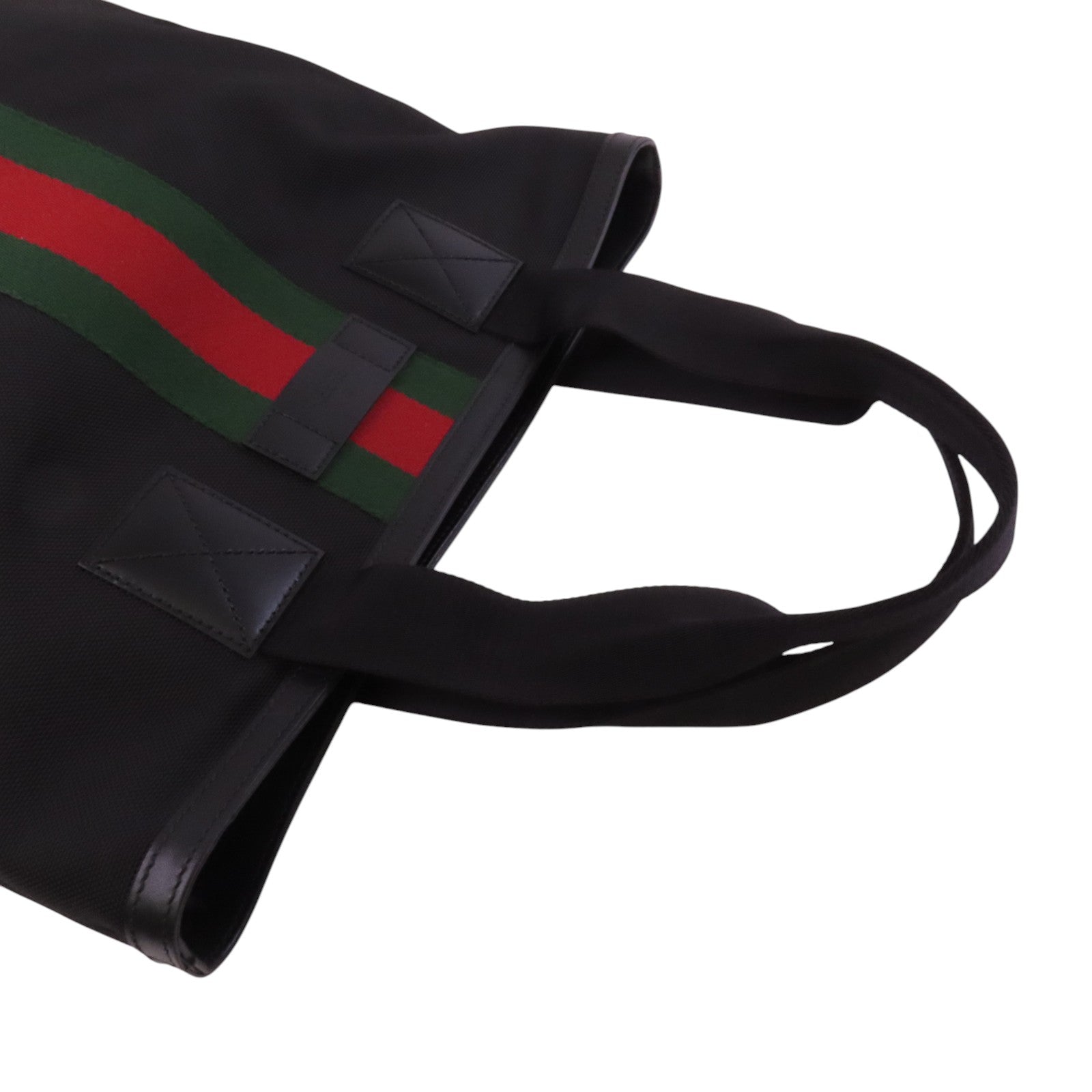 GUCCI 尼龍Tote Bag銀扣肩背袋