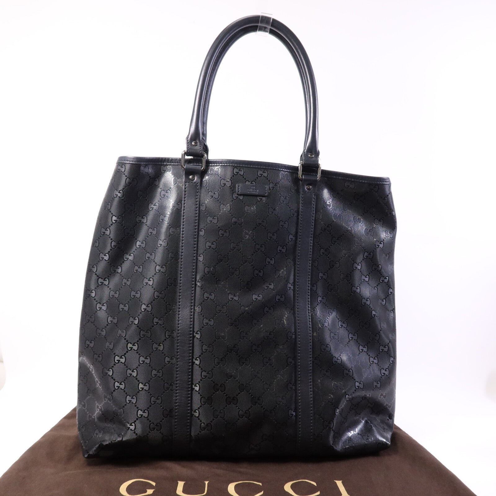 GUCCI 塗層帆布Hand Bag銀扣手挽袋