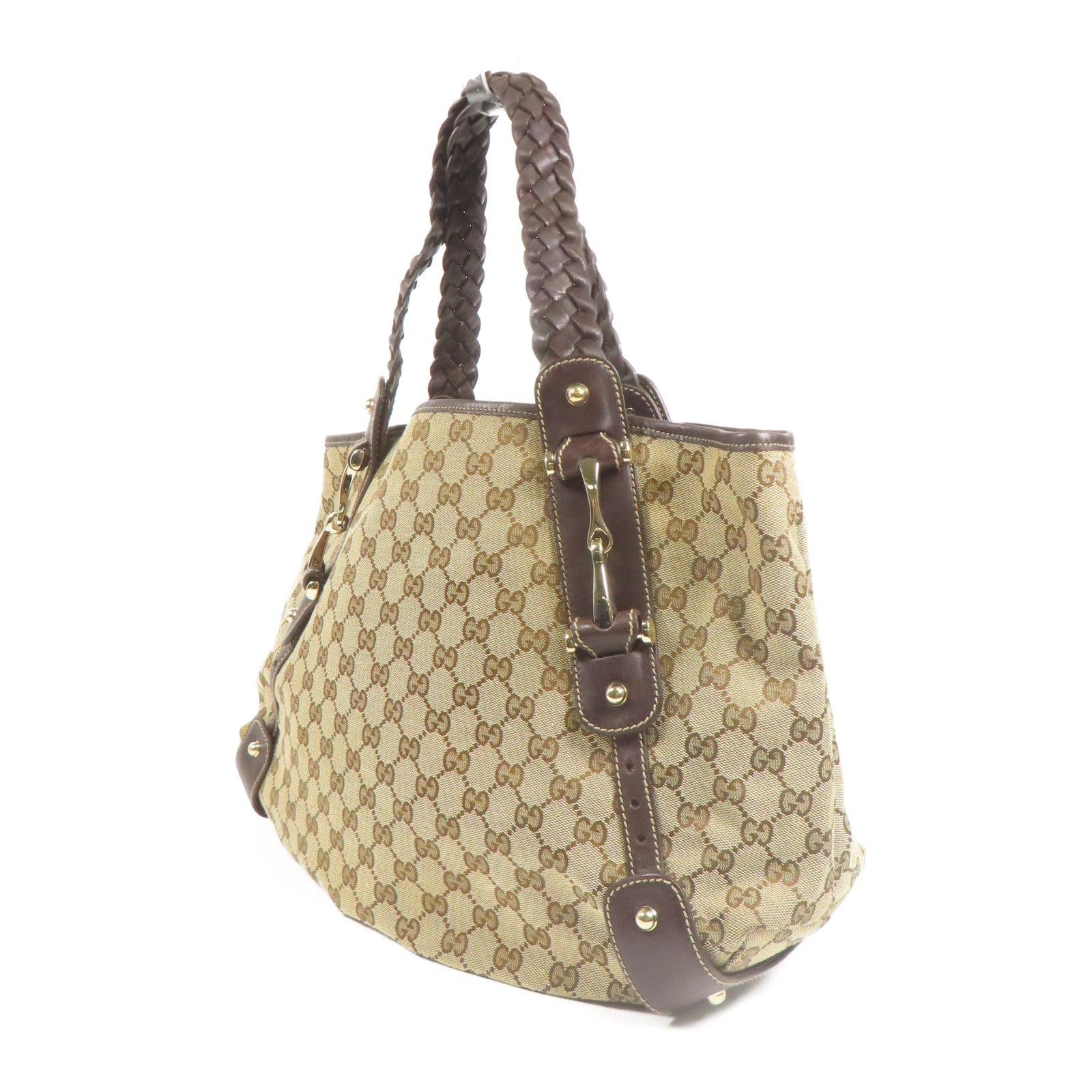 GUCCI 帆布Shoulder Bag金扣肩背袋